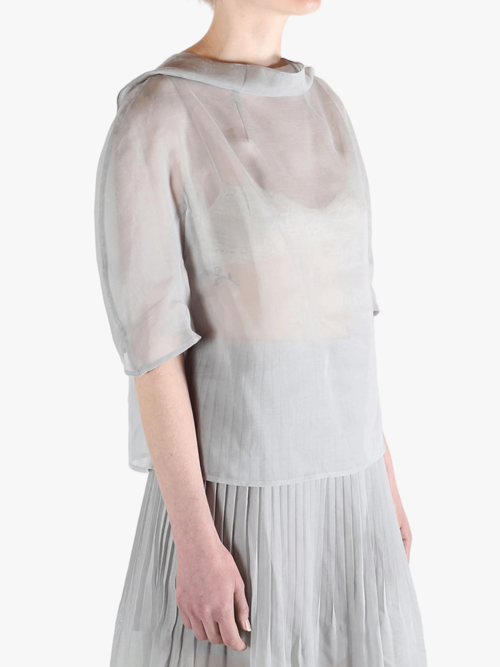 AMOMENTO - Women Knotted Collar Top - Image 2