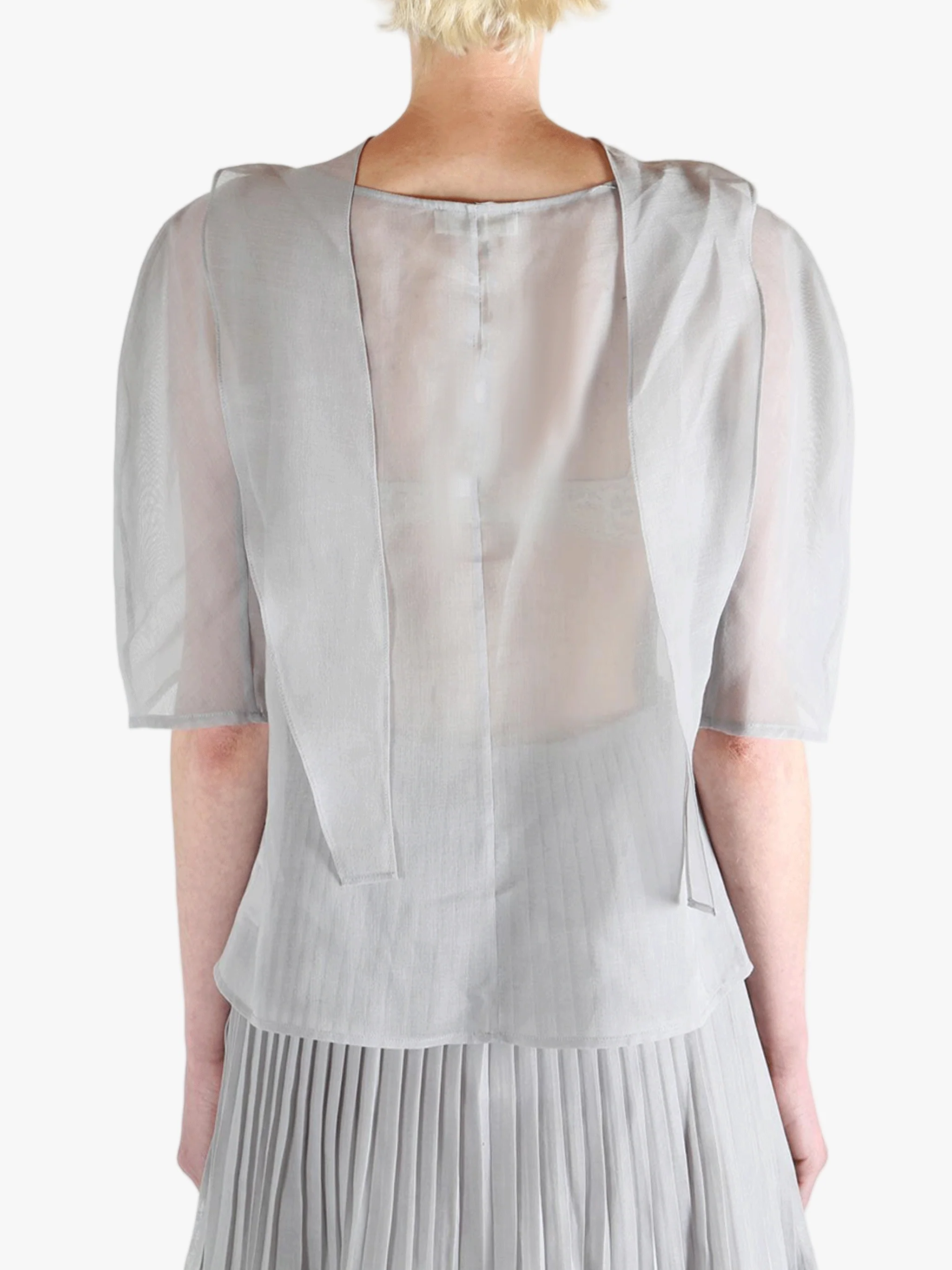 AMOMENTO - Women Knotted Collar Top - Image 3