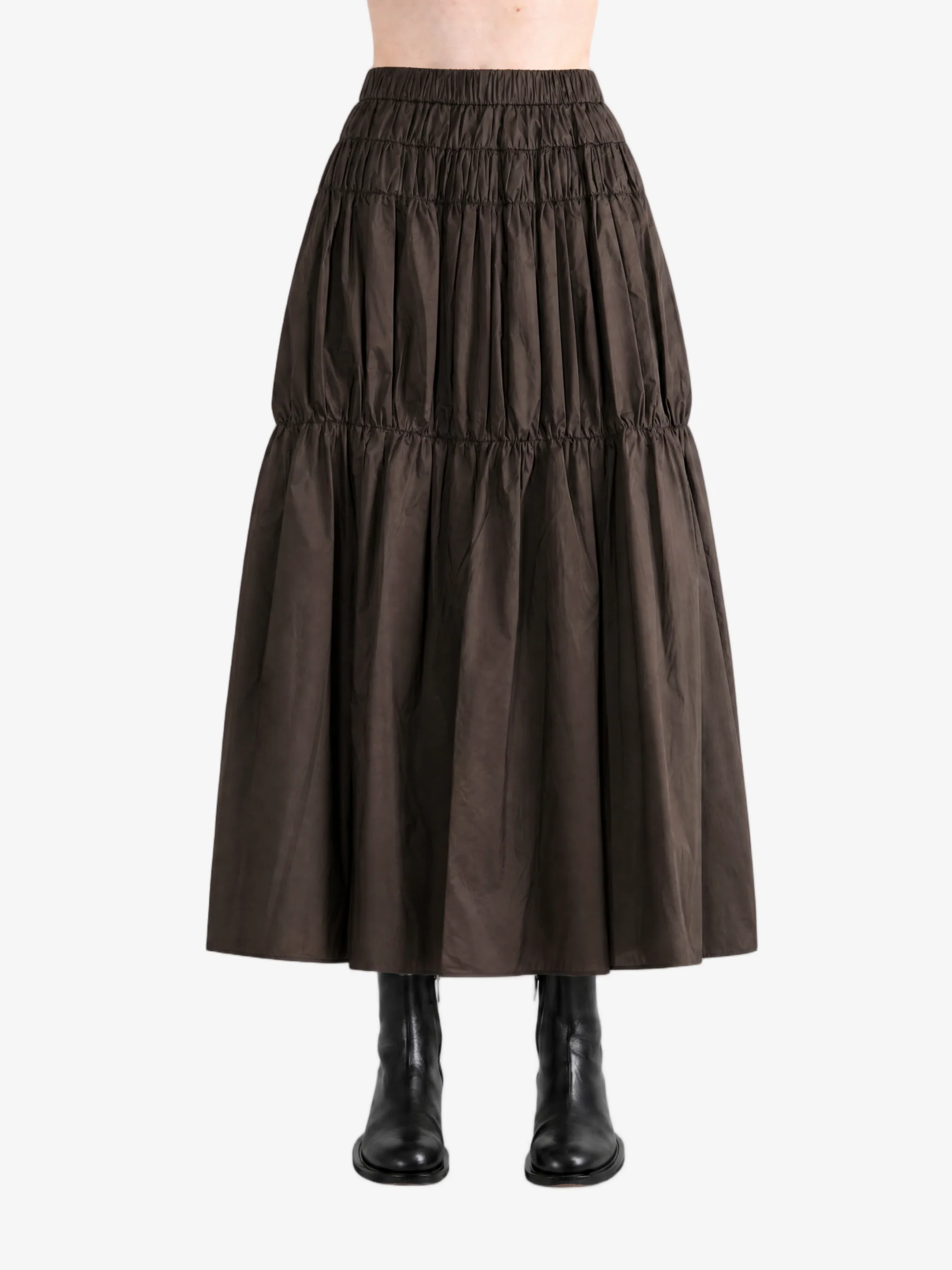 AMOMENTO - Women Nylon Shirring Skirt - Image 3