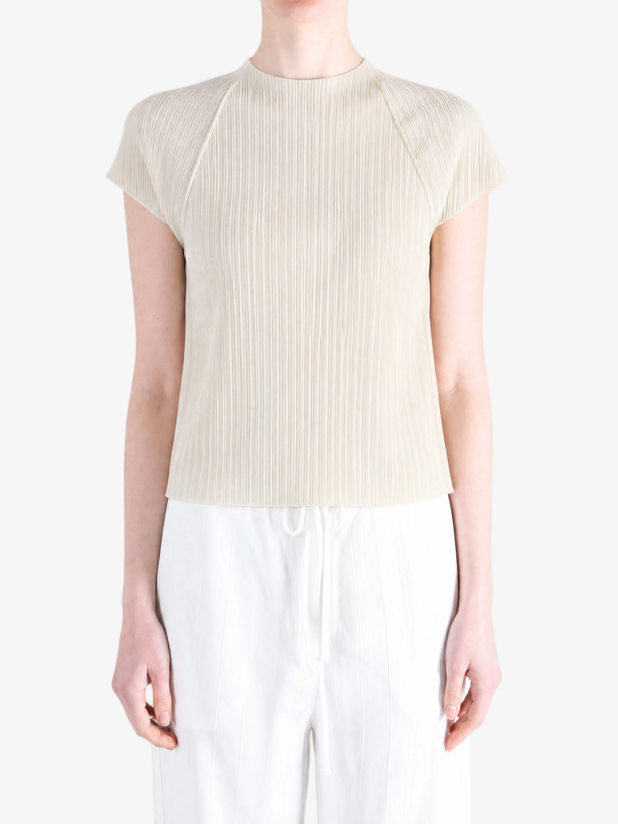 AMOMENTO - Women Pleats Raglan Top