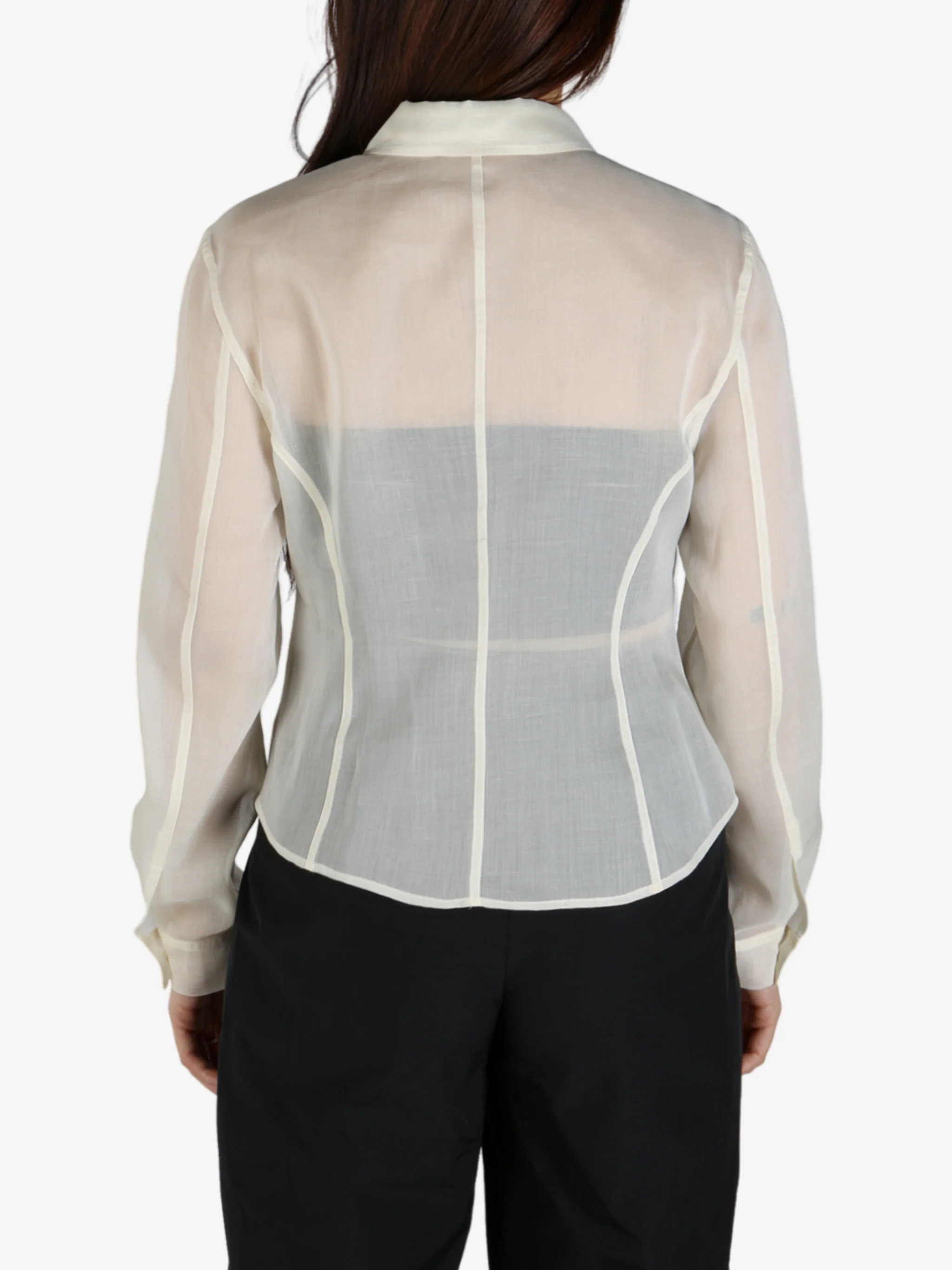 AMOMENTO - Women Sheer Slim Fit Shirt - Image 3