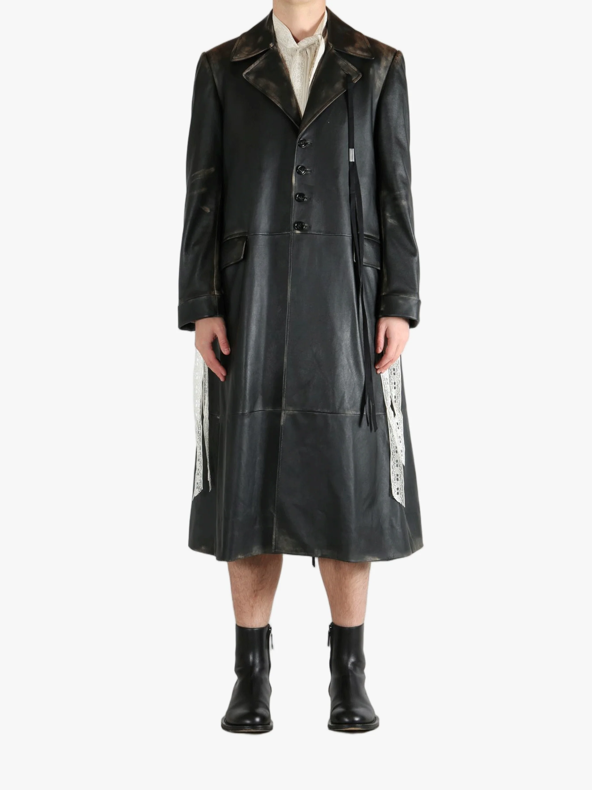 ANN DEMEULEMEESTER - Men Ailo X-Long Belted Coat