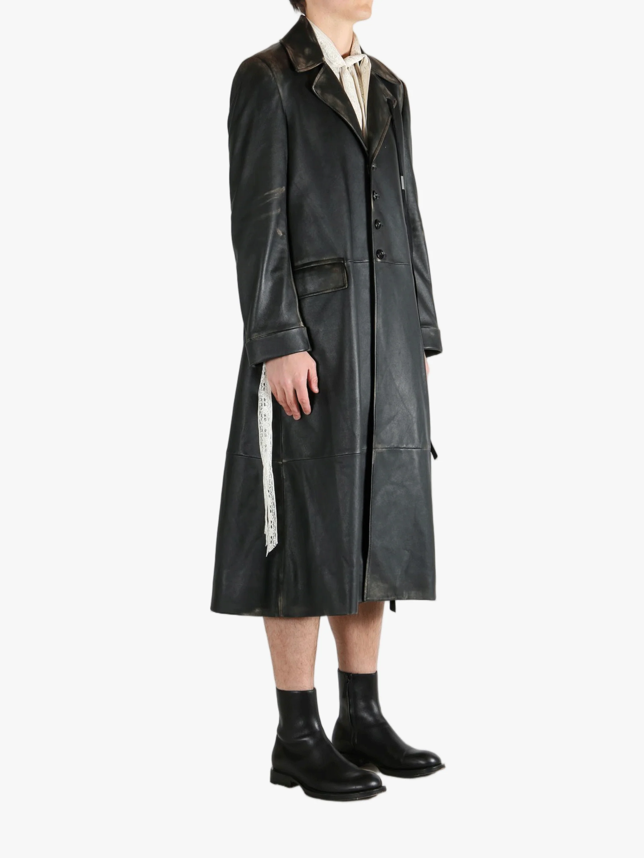 ANN DEMEULEMEESTER - Men Ailo X-Long Belted Coat - Image 2