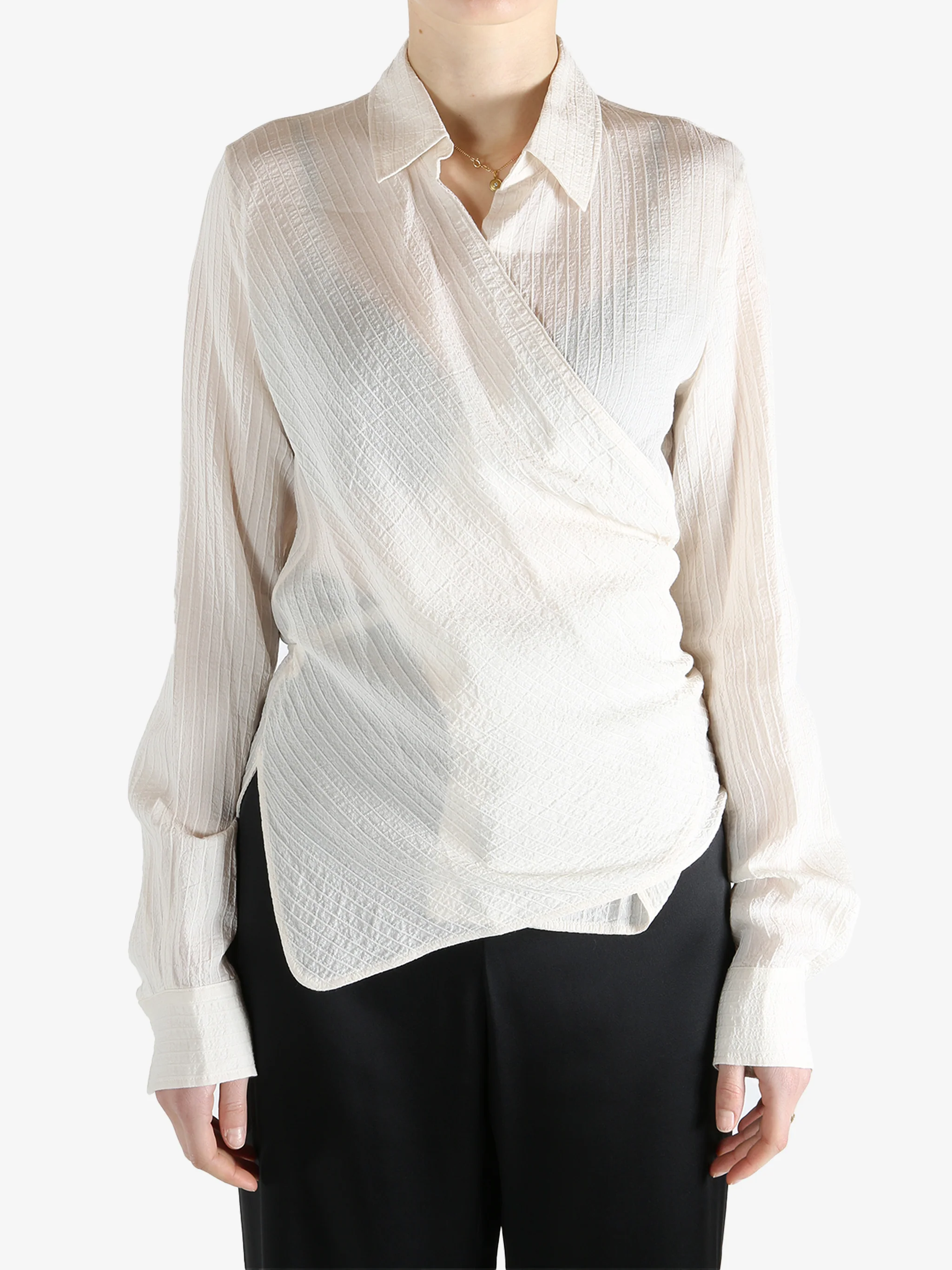 ANN DEMEULEMEESTER - Women Alba Asymmetric Wrap Shirt