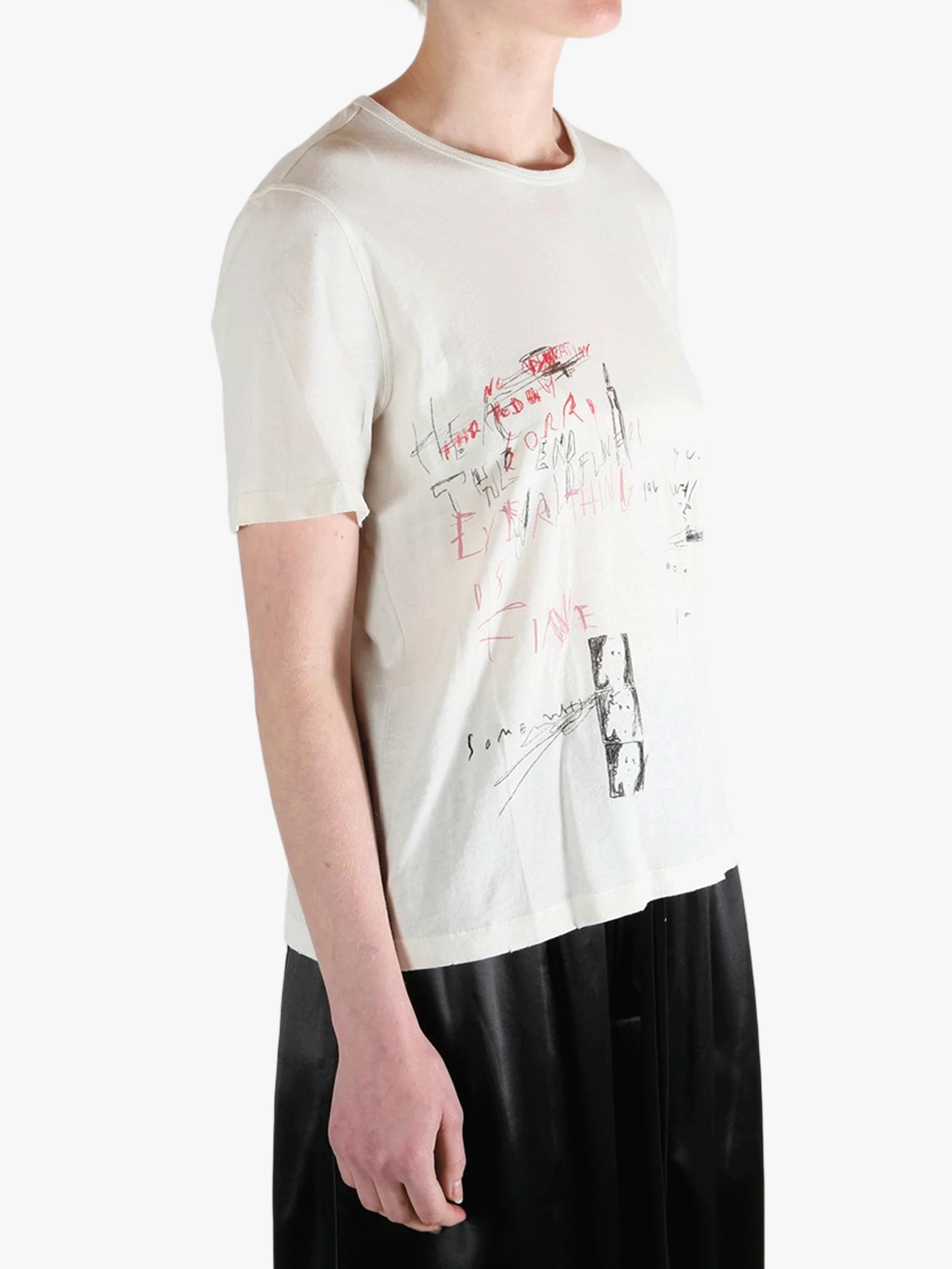 ANN DEMEULEMEESTER - Women "Everything Is Fine Sketch" Print Fanie Standard T-Shirt - Image 2