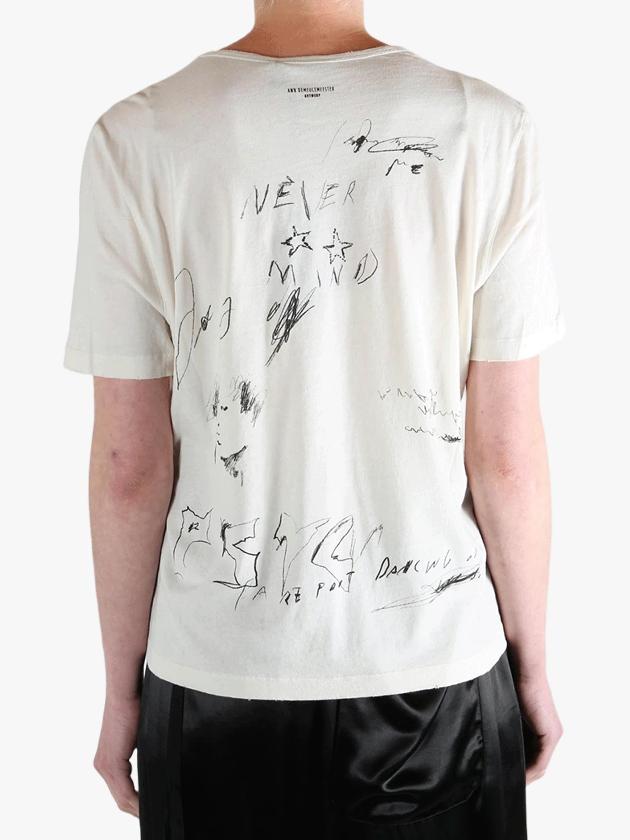 ANN DEMEULEMEESTER - Women "Everything Is Fine Sketch" Print Fanie Standard T-Shirt - Image 3