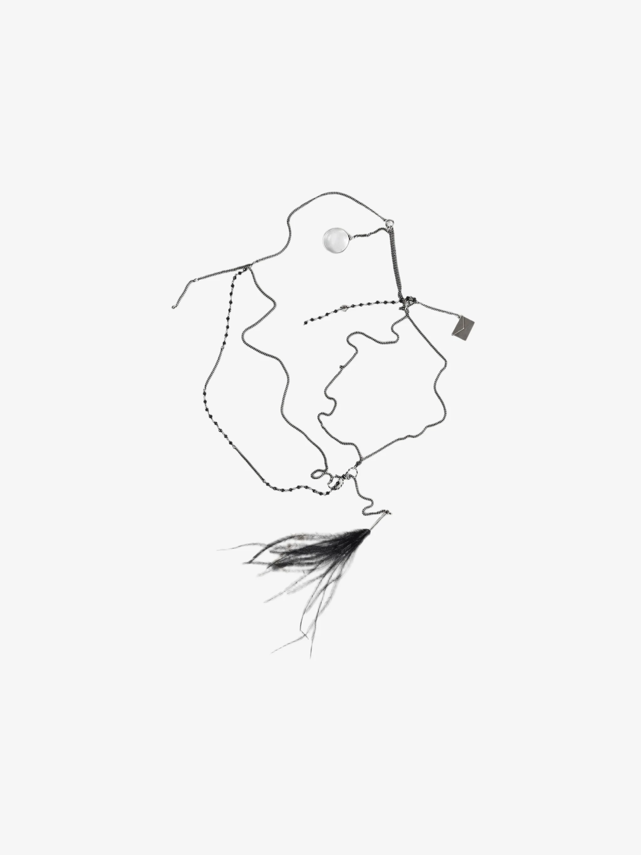 ANN DEMEULEMEESTER - Women Feathers Afsar Beaded Necklace - Image 2