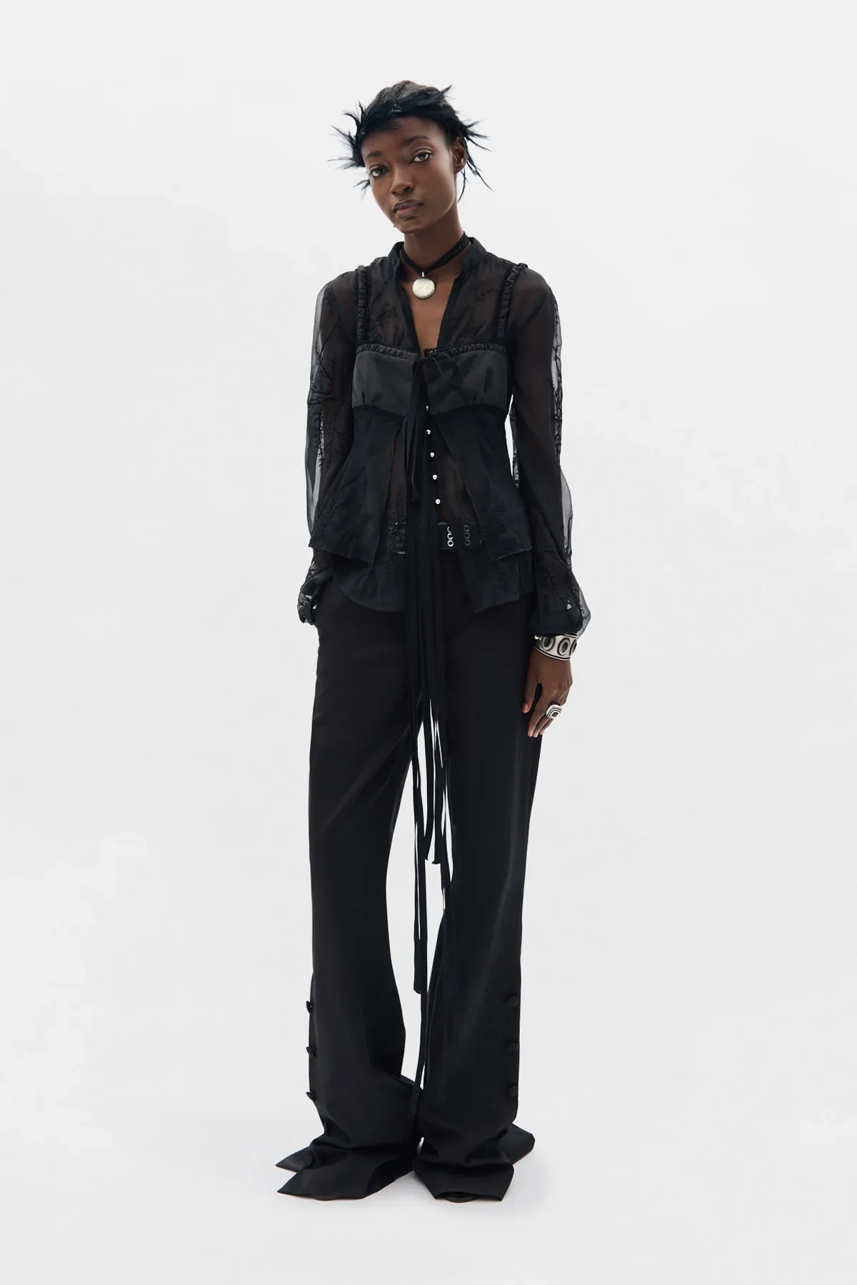 ANN DEMEULEMEESTER - Women Rhea Open Front Shirt - Image 4