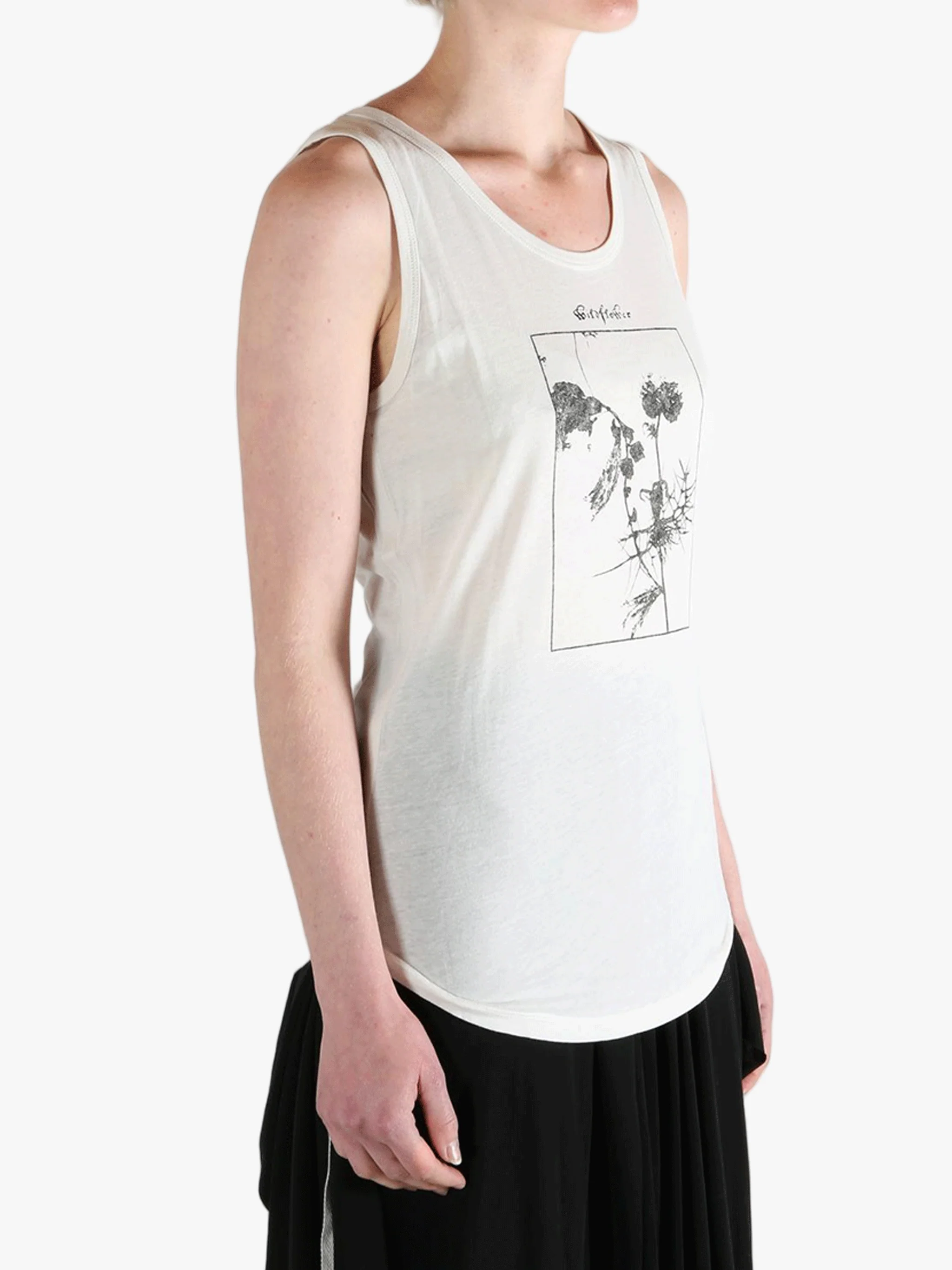 ANN DEMEULEMEESTER - Women "Wildflower" Print Mexi Wrinkled Cropped Tank Top - Image 2
