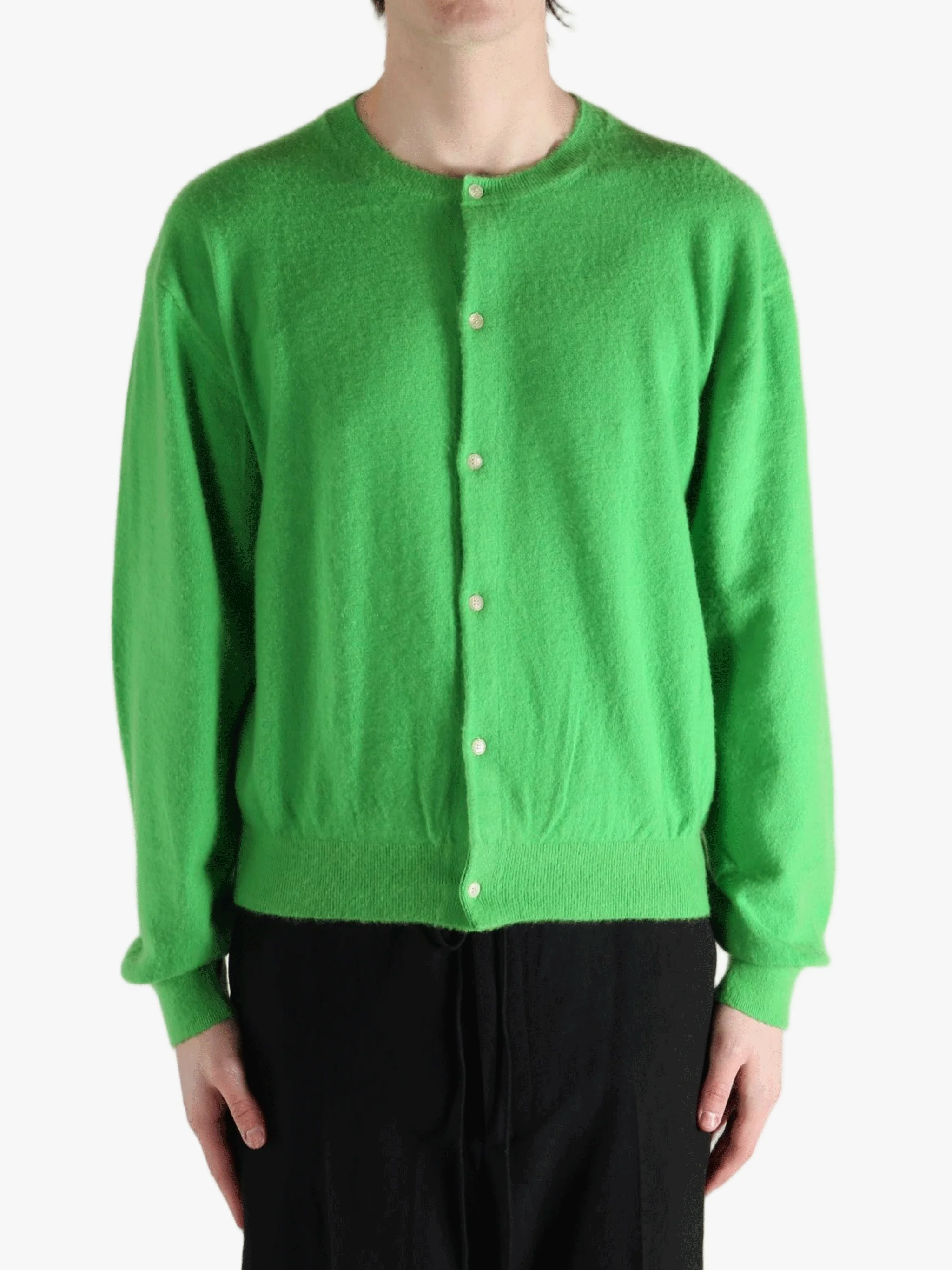 AURALEE - Men Brushed Cashmere Cotton Knit Cardigan