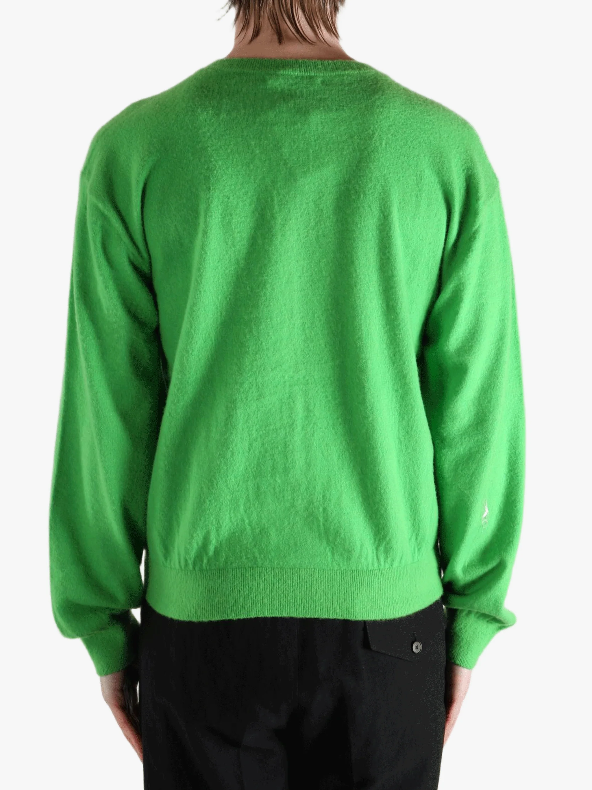 AURALEE - Men Brushed Cashmere Cotton Knit Cardigan - Image 3