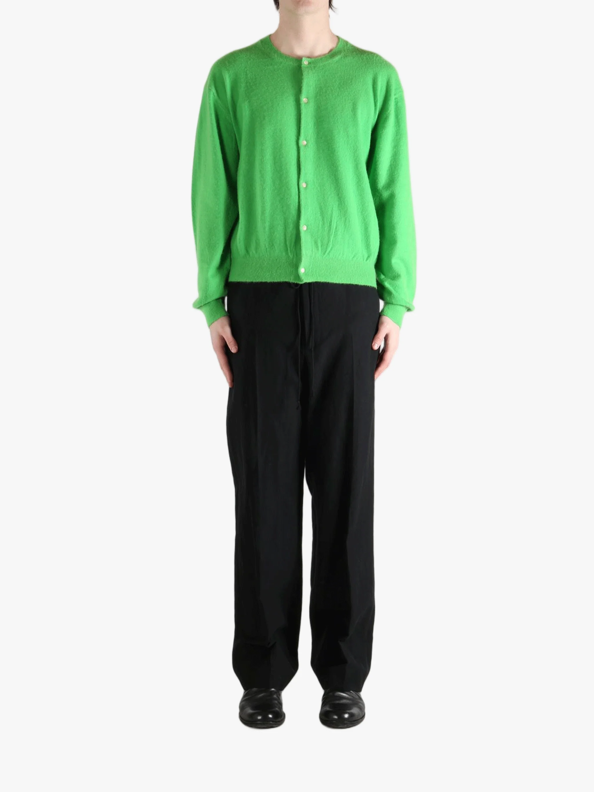 AURALEE - Men Brushed Cashmere Cotton Knit Cardigan - Image 4