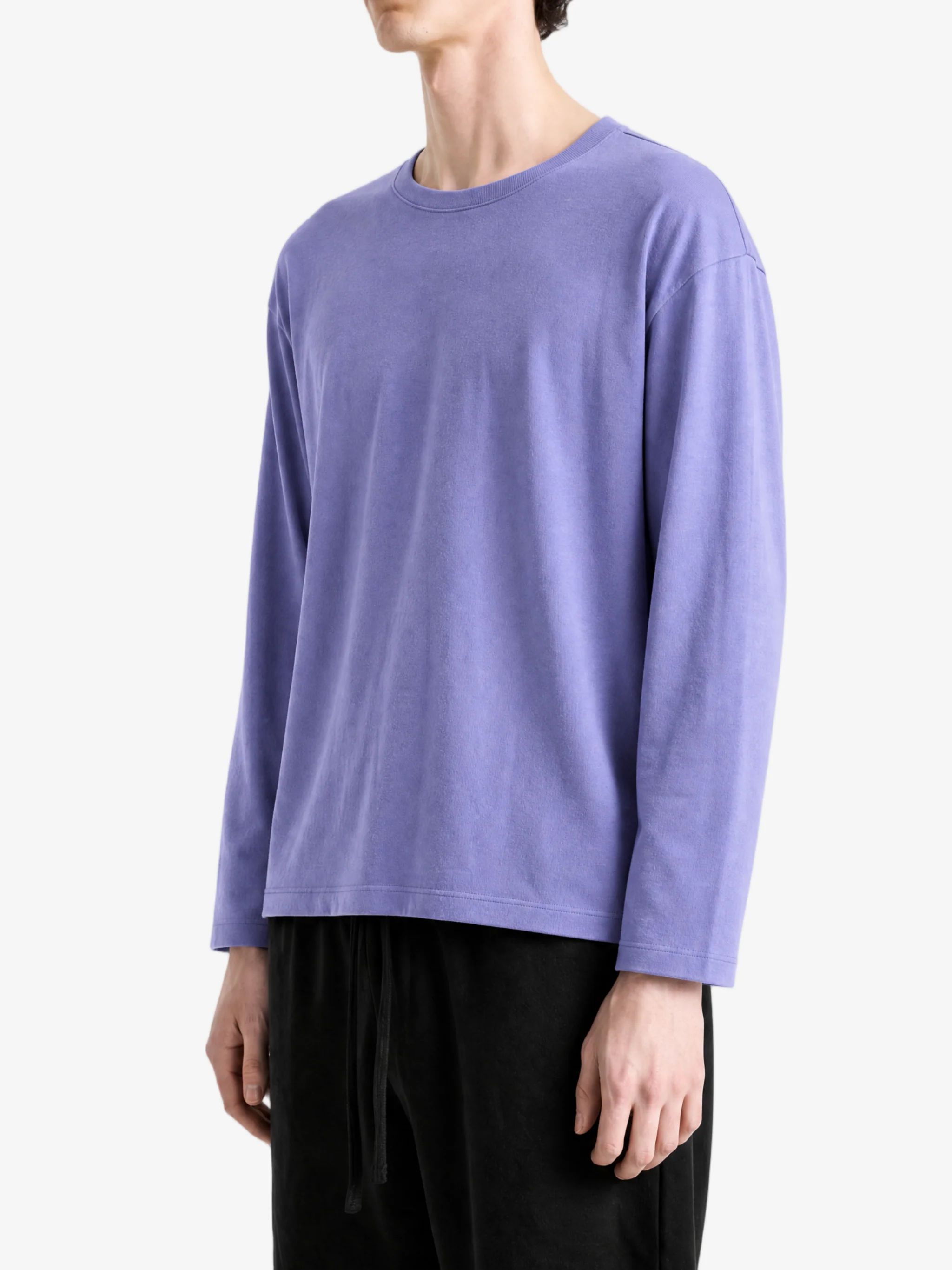 AURALEE - Men Brushed Organic Cotton Jersey Long Sleeve Tee - Image 2