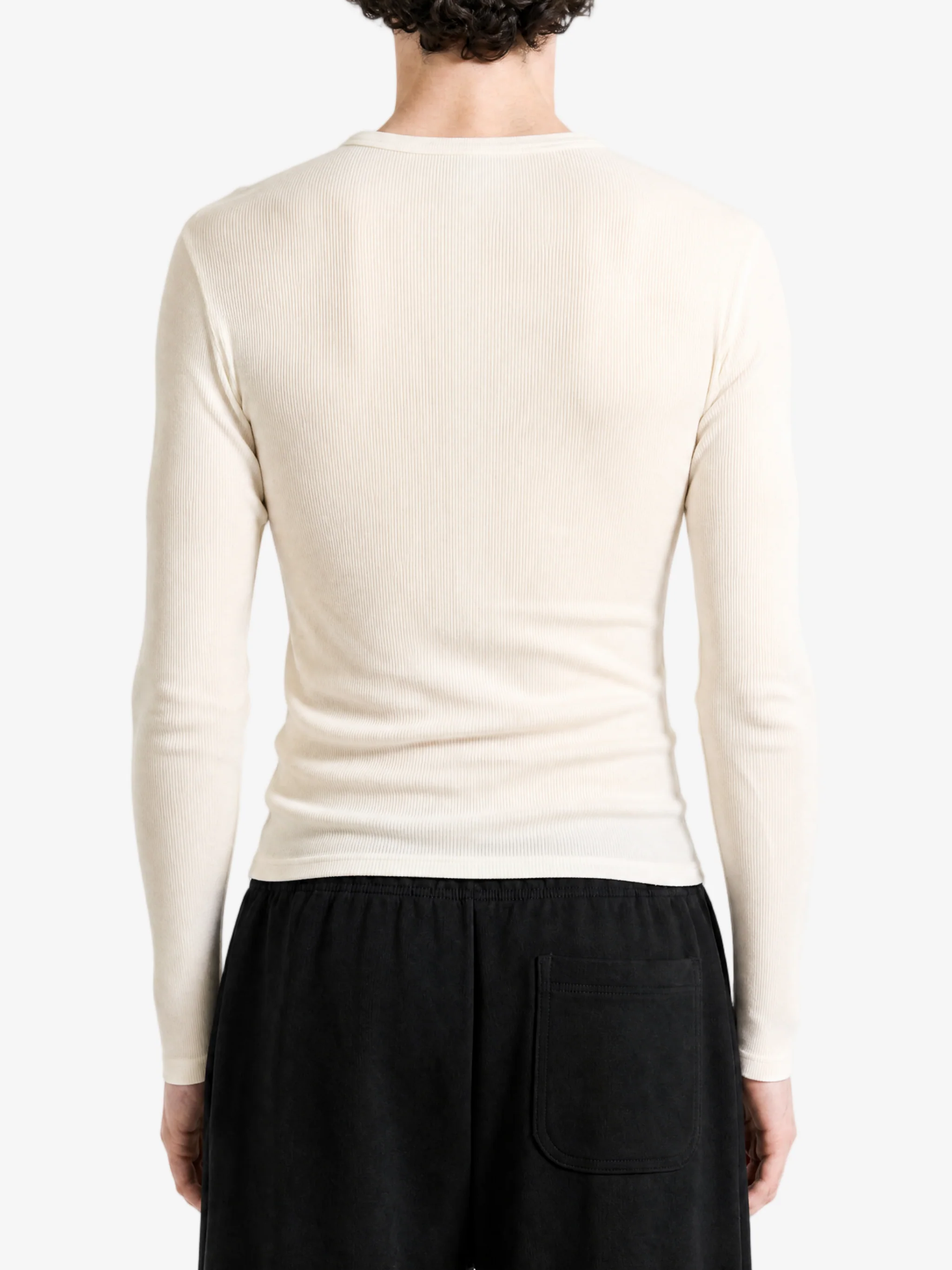 AURALEE - Men Organic Soft Rib Henley Neck Top - Image 3