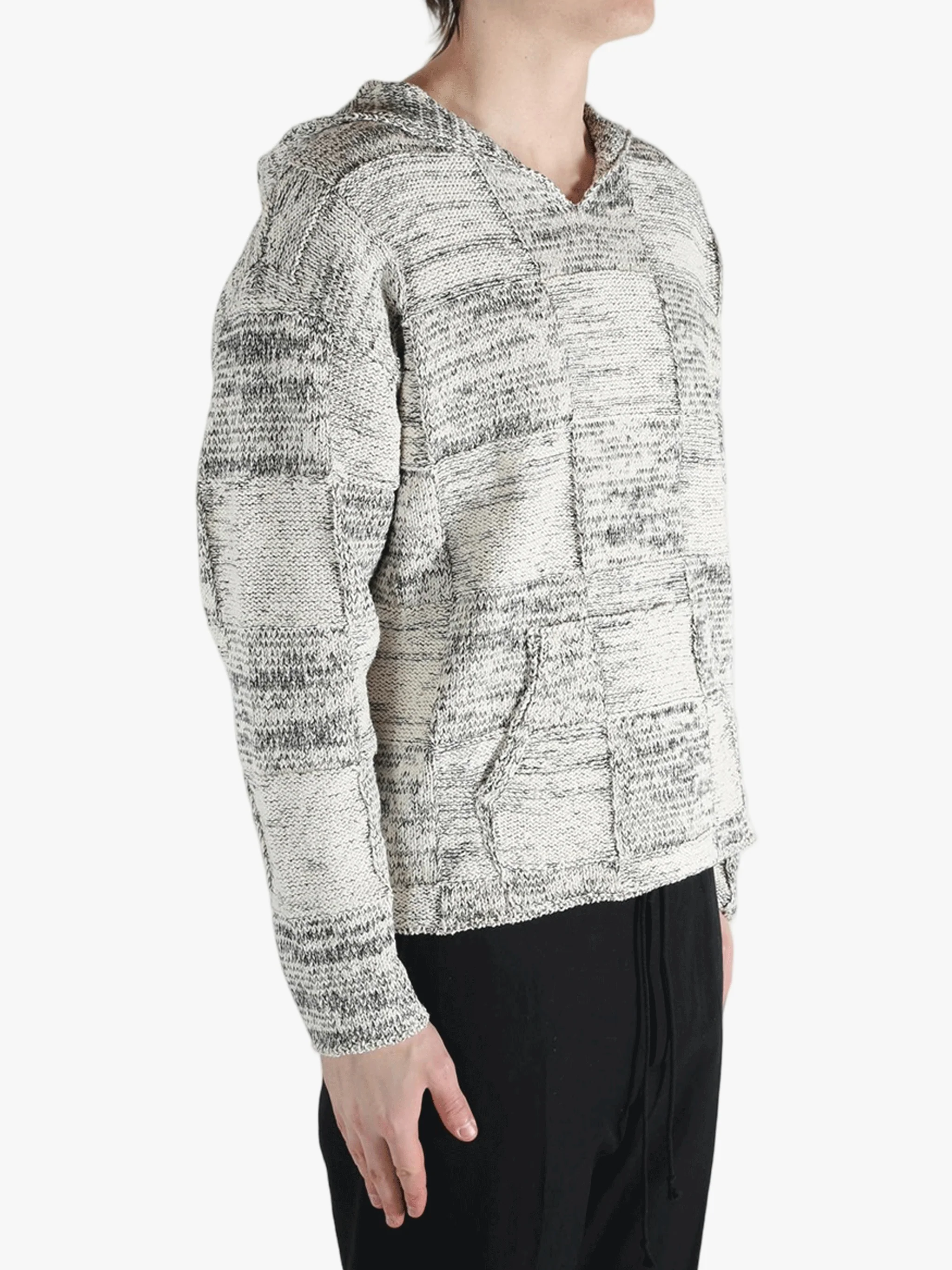 AURALEE - Men Structured Cotton Linen Panel Knit P/O Parka - Image 2