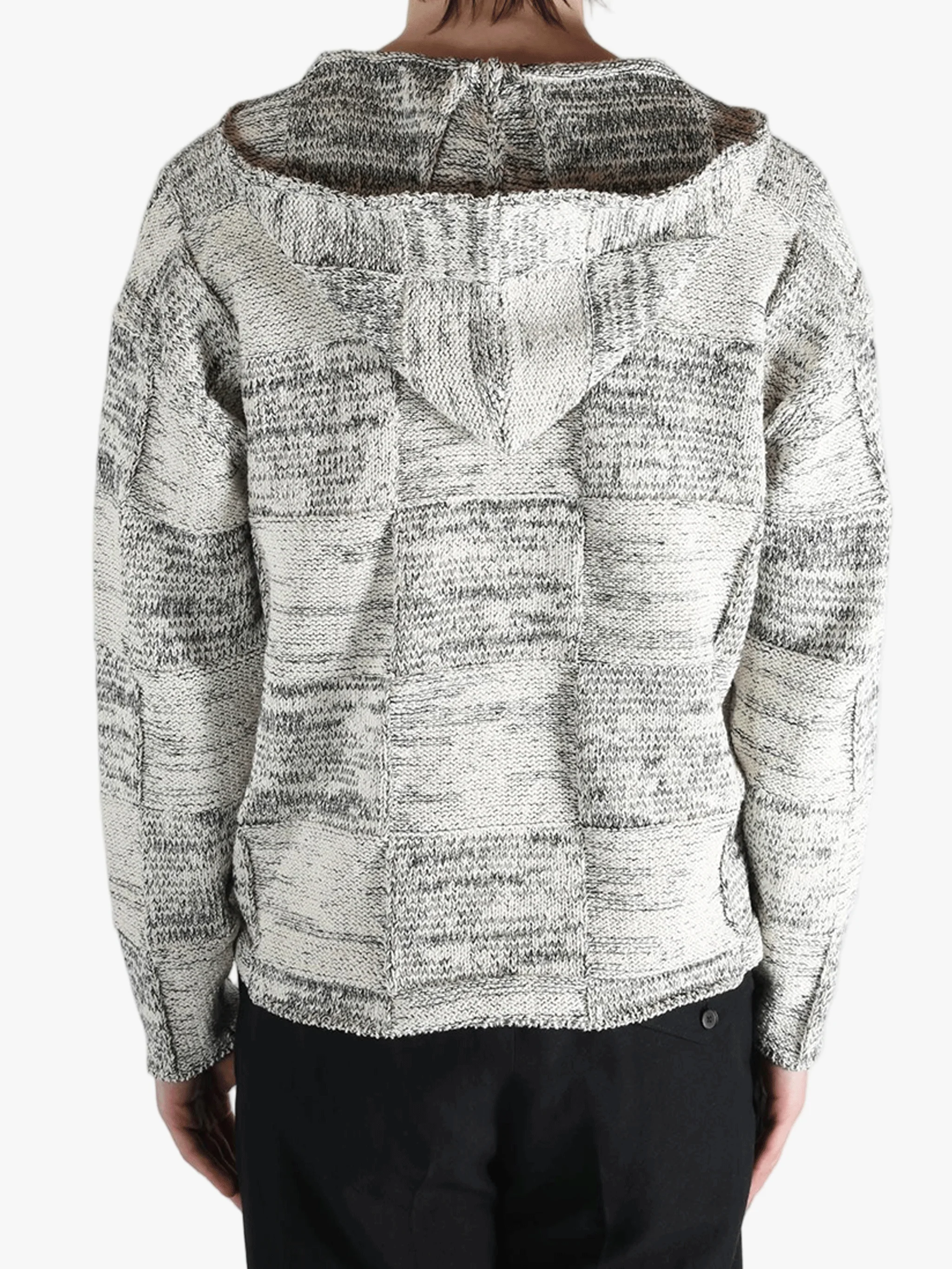 AURALEE - Men Structured Cotton Linen Panel Knit P/O Parka - Image 3