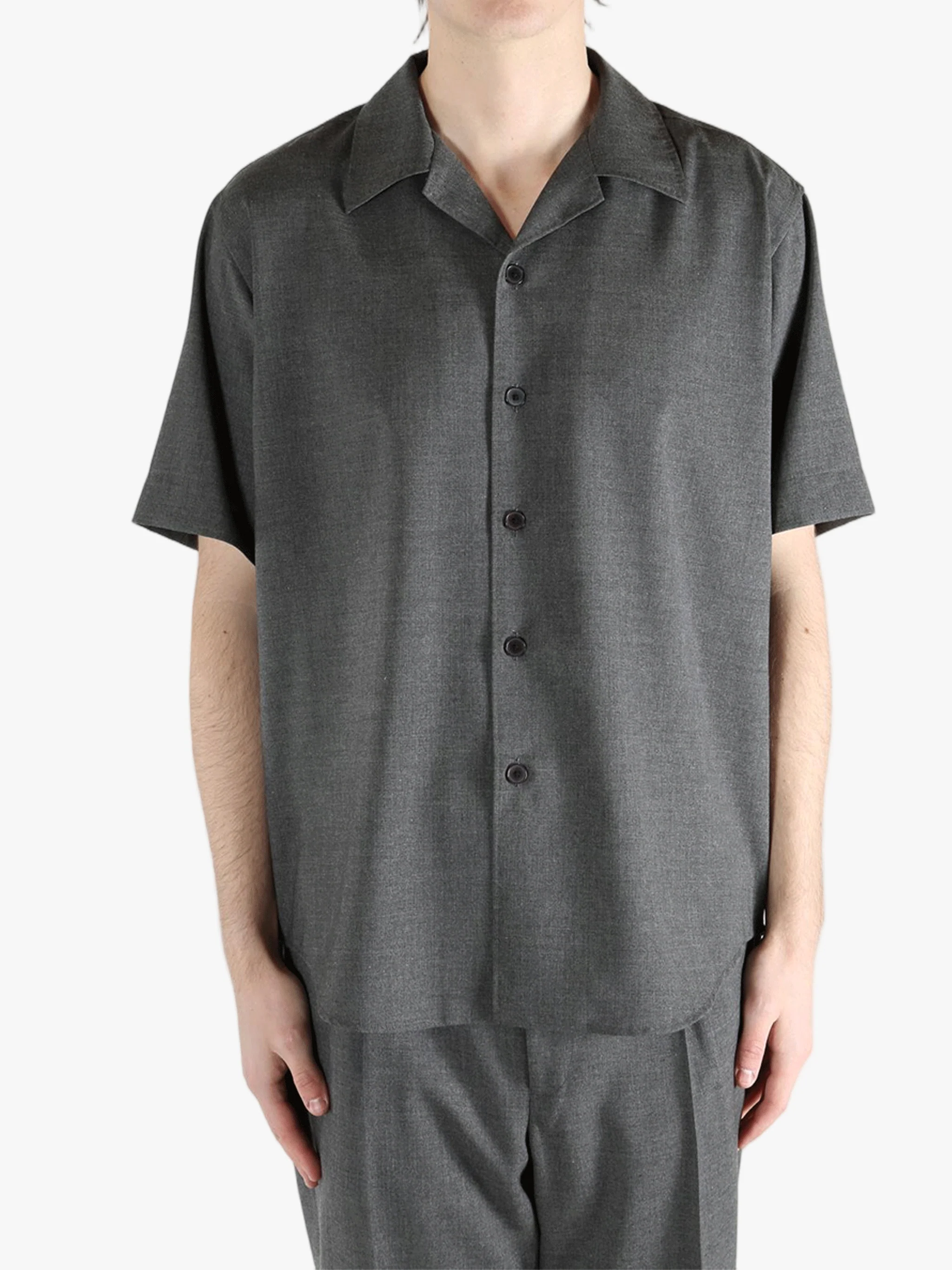 AURALEE - Men Summer Twist Cashmere Pora Half-Sleeved Shirt