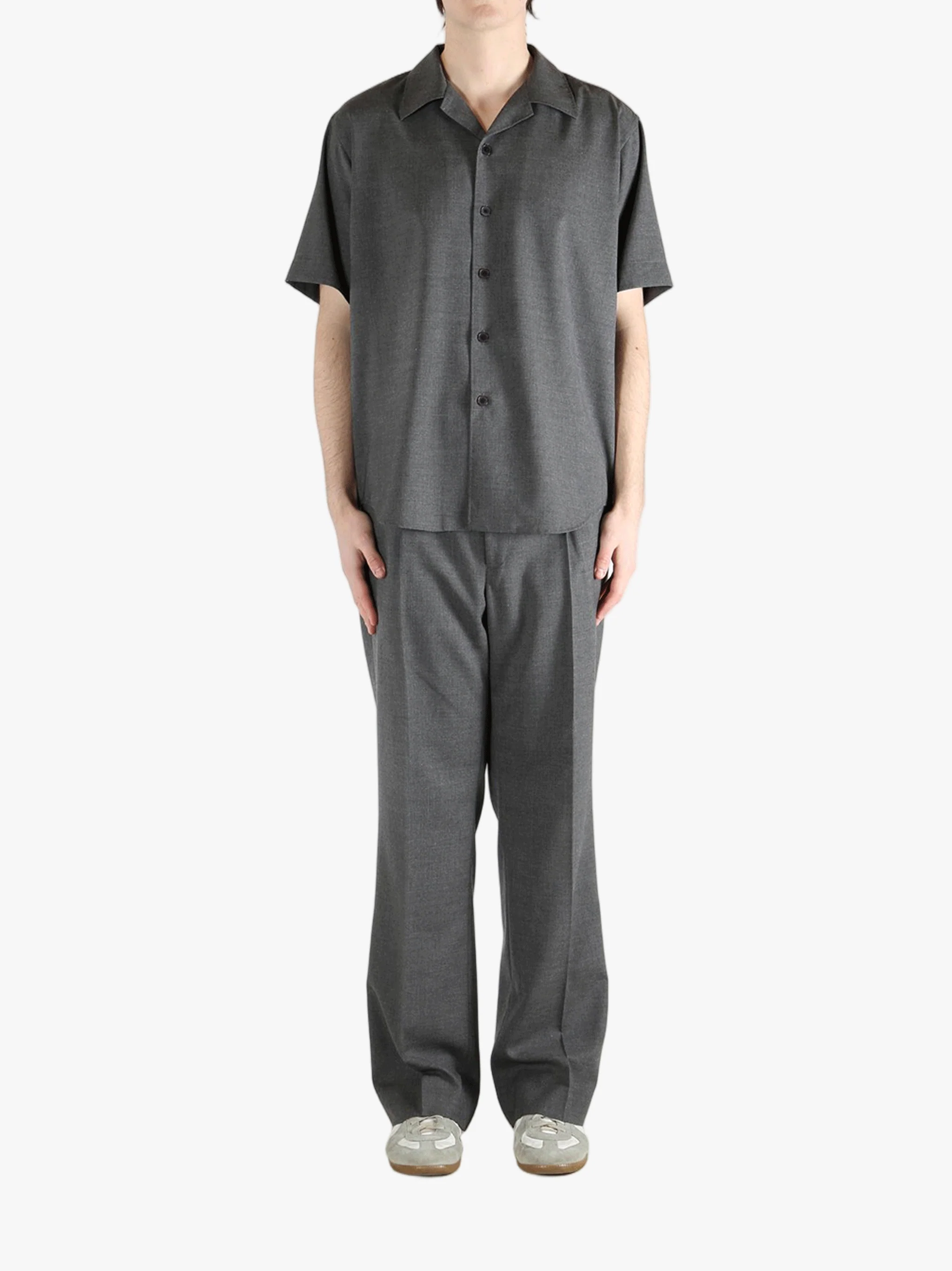 AURALEE - Men Summer Twist Cashmere Pora Half-Sleeved Shirt - Image 4