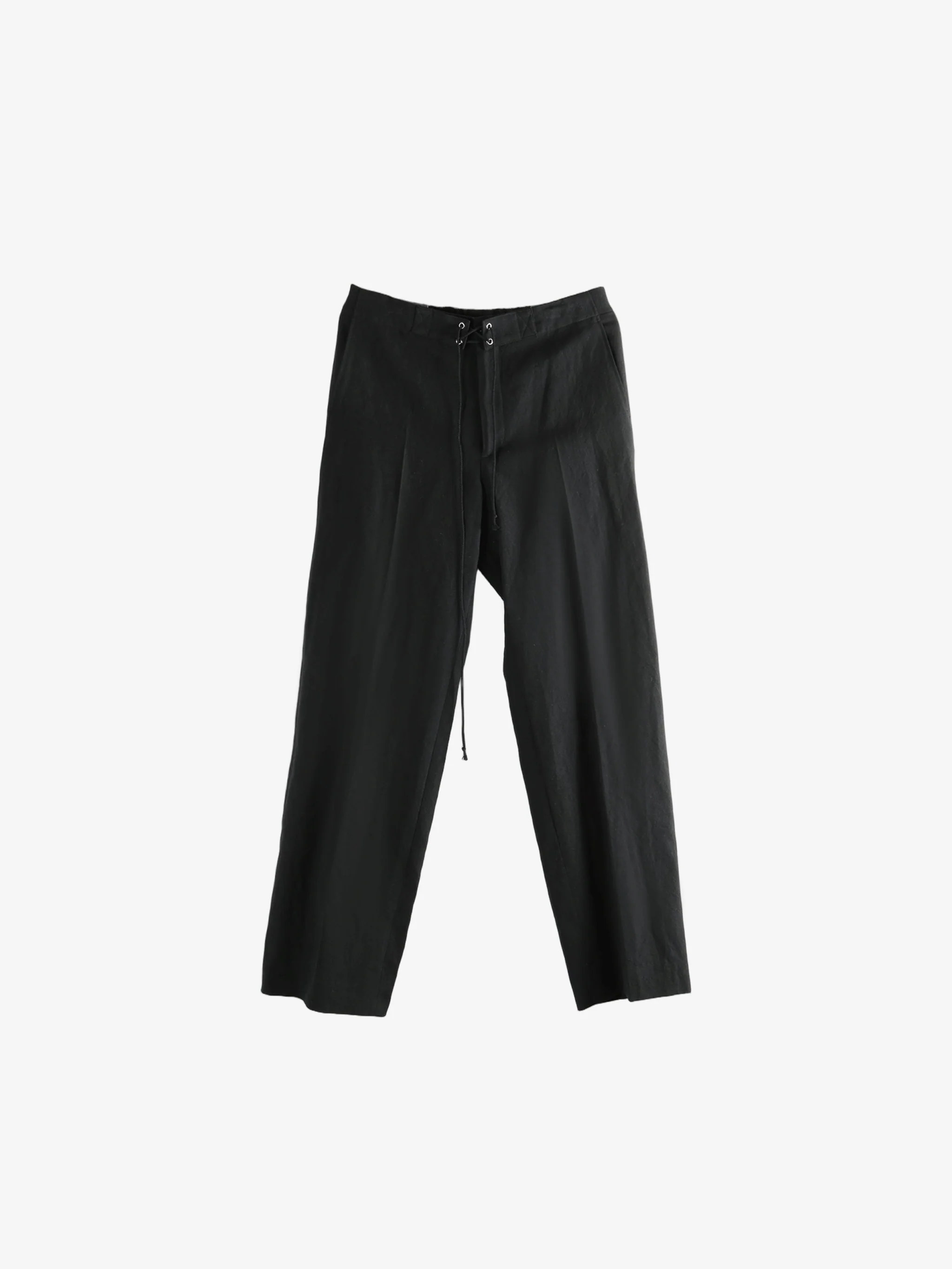 AURALEE - Men Wool Cotton Linen Ox Drawstring Pants - Image 4