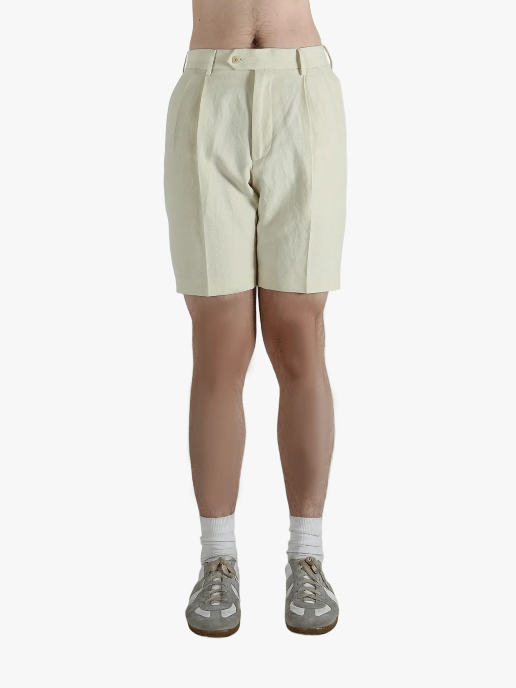AURALEE - Men Wool Cotton Linen Ox Shorts