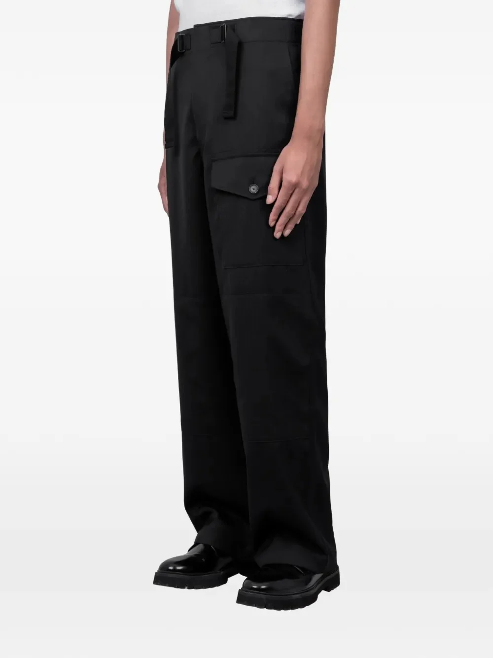 AURALEE - Men Wool Herringbone Cargo Pants - Image 2