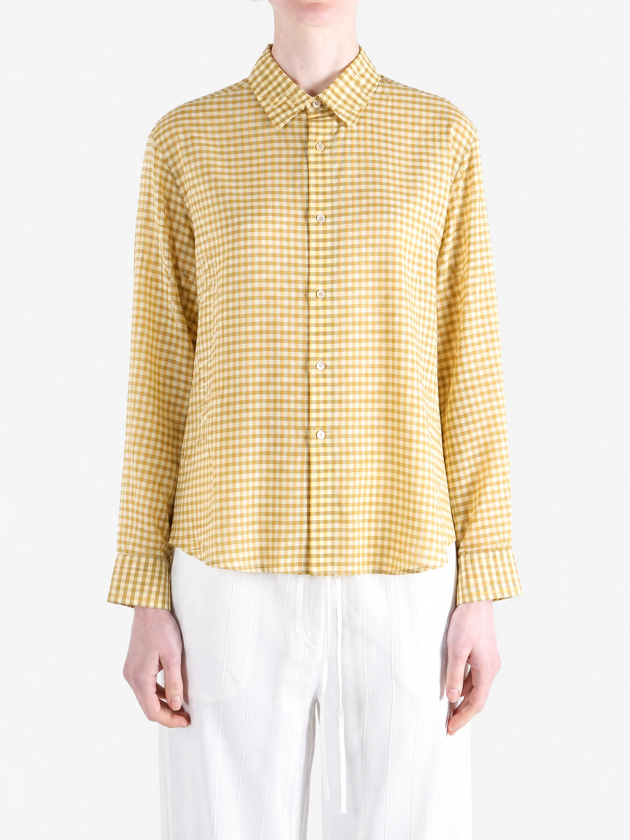 AURALEE - Women Airy Light Cotton Check Shirt