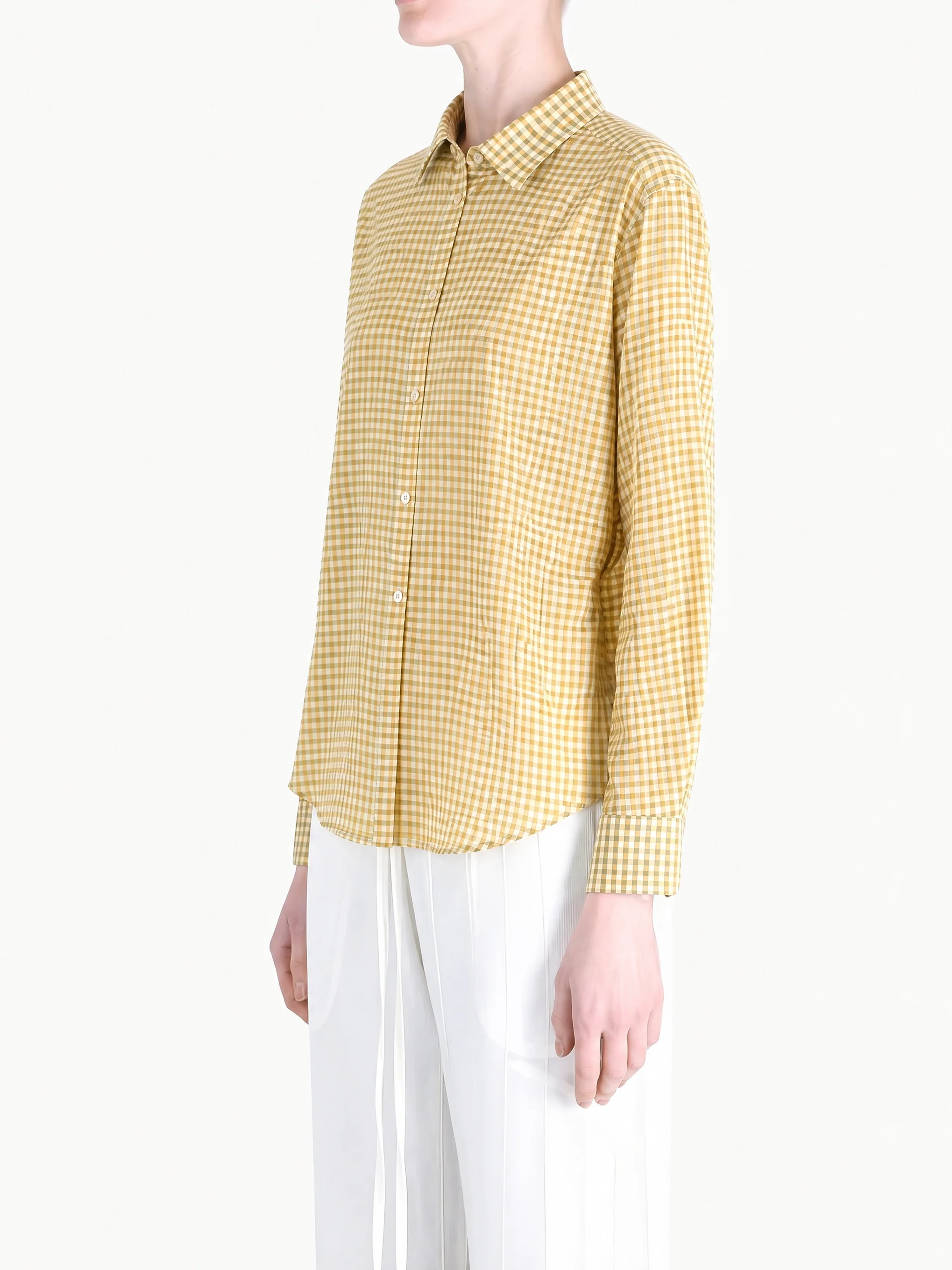 AURALEE - Women Airy Light Cotton Check Shirt - Image 2