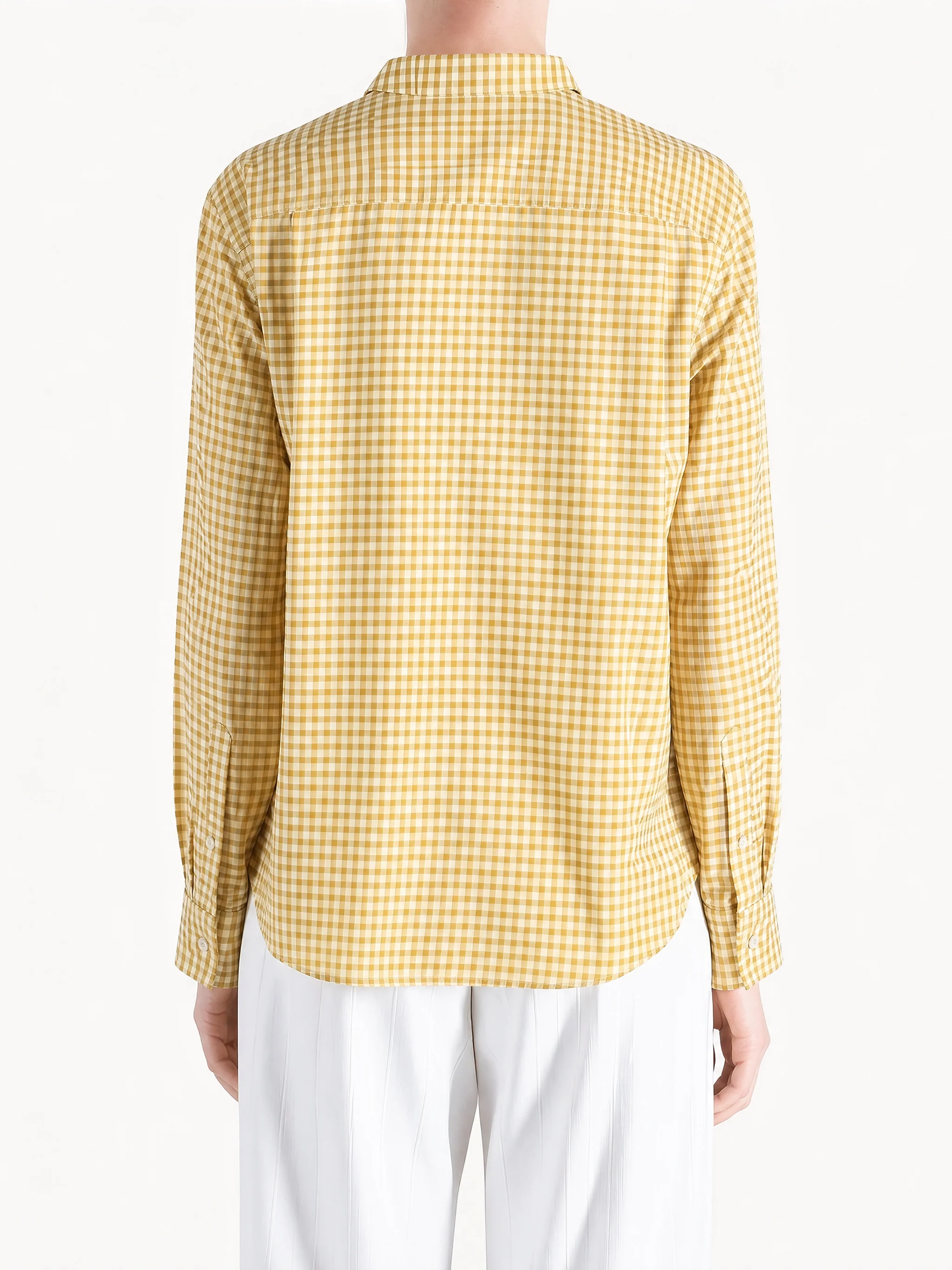 AURALEE - Women Airy Light Cotton Check Shirt - Image 3