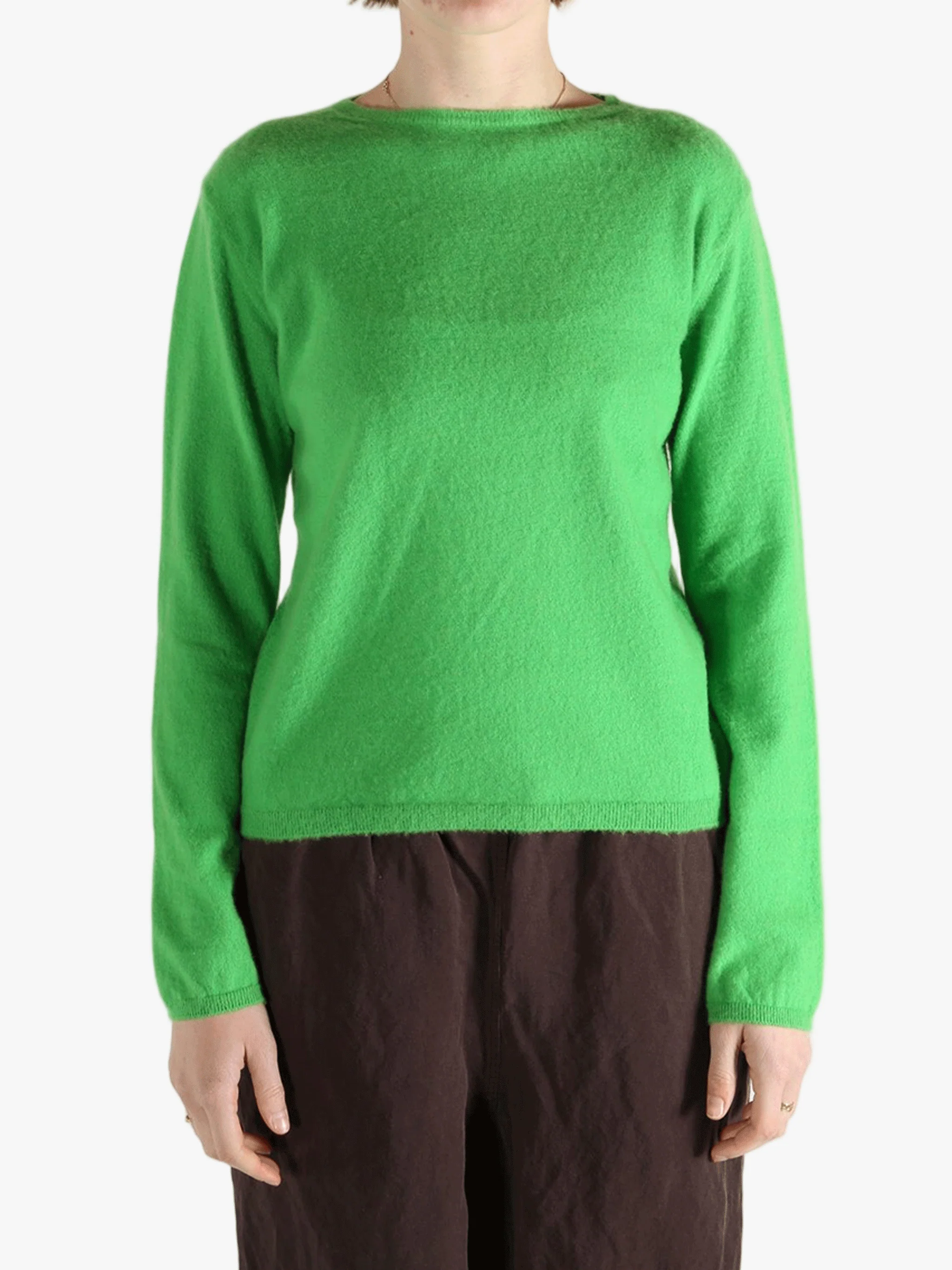 AURALEE - Women Brushed Cashmere Cotton Boat Neck P/O Knit