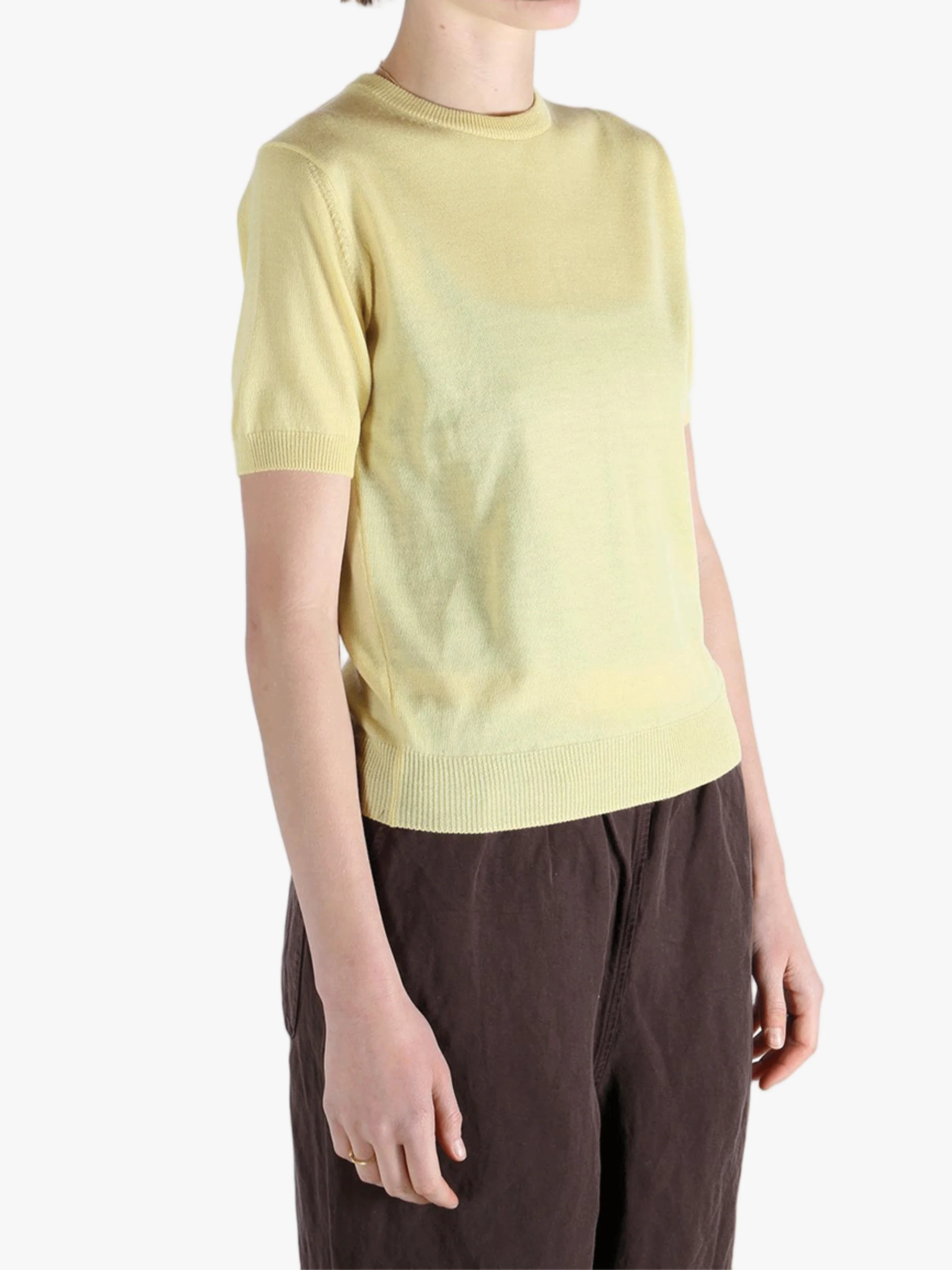 AURALEE - Women Cashmere Hard Twist Knit Tee - Image 2