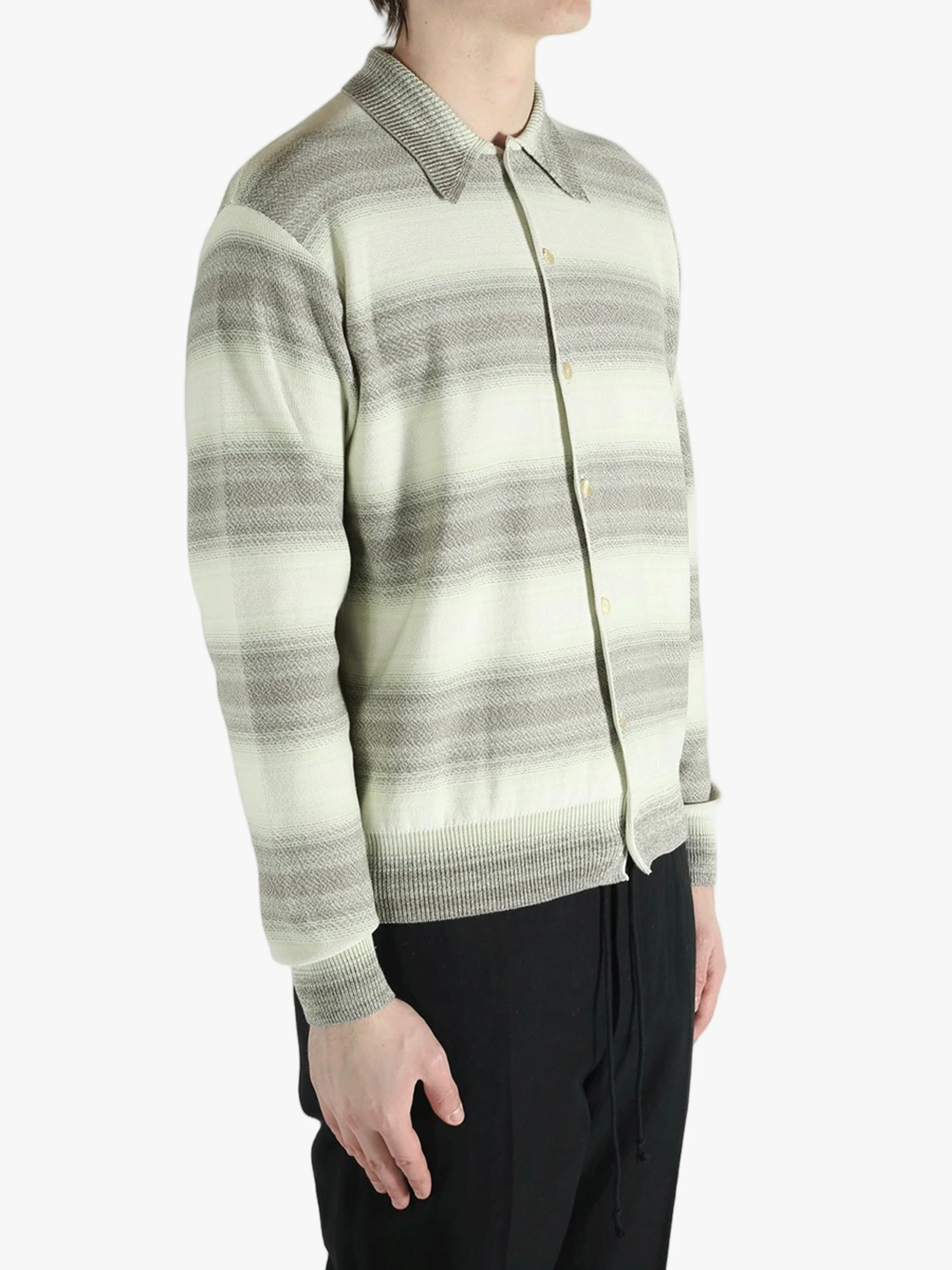 AURALEE - Women Cotton Silk Gradient Stripe P/O Boat Neck Knit - Image 2