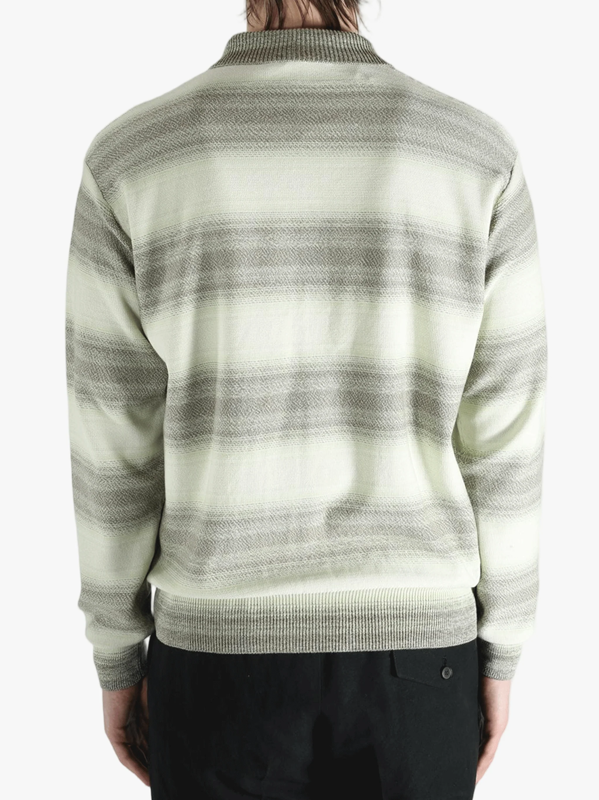 AURALEE - Women Cotton Silk Gradient Stripe P/O Boat Neck Knit - Image 3