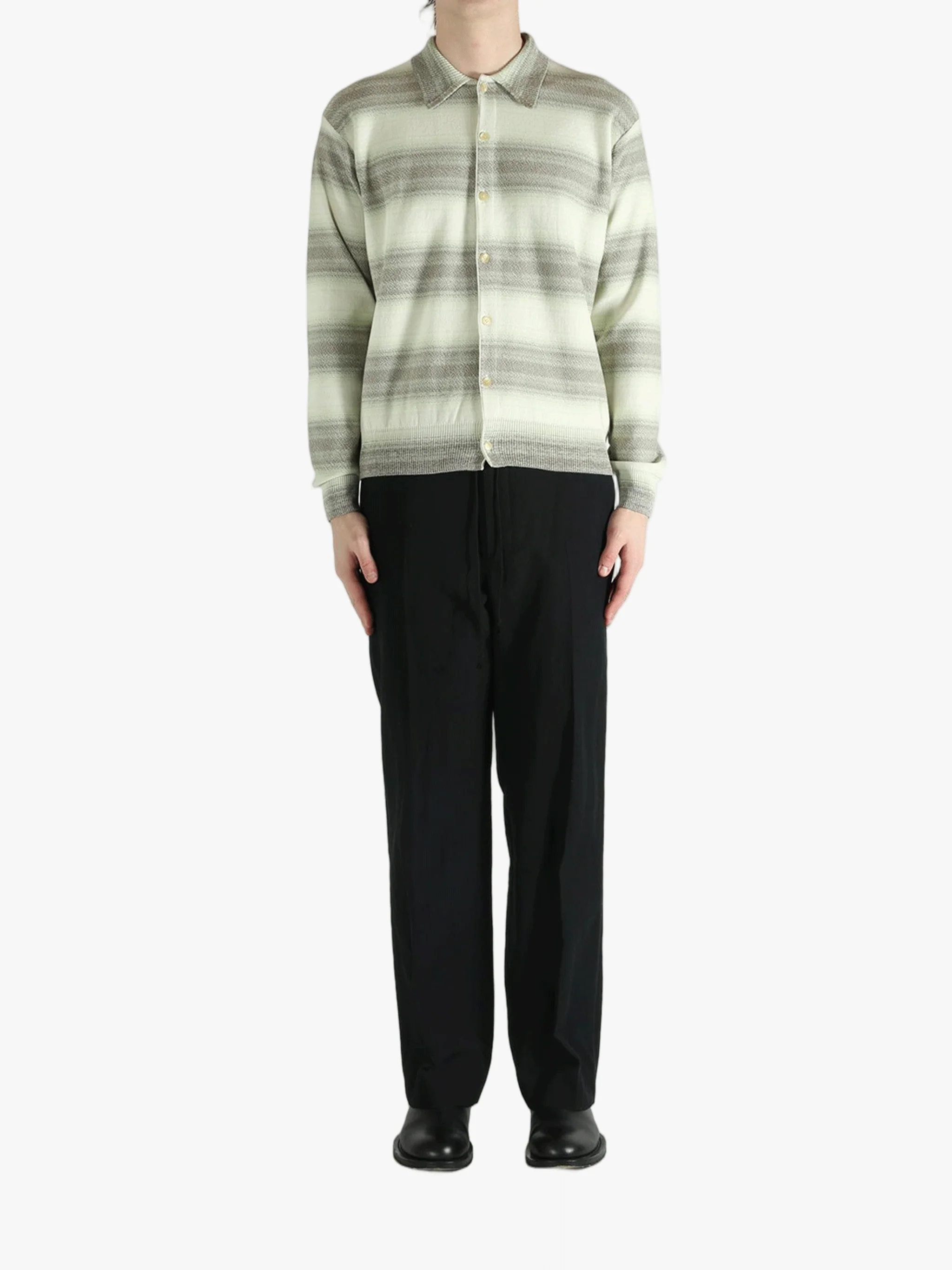 AURALEE - Women Cotton Silk Gradient Stripe P/O Boat Neck Knit - Image 4
