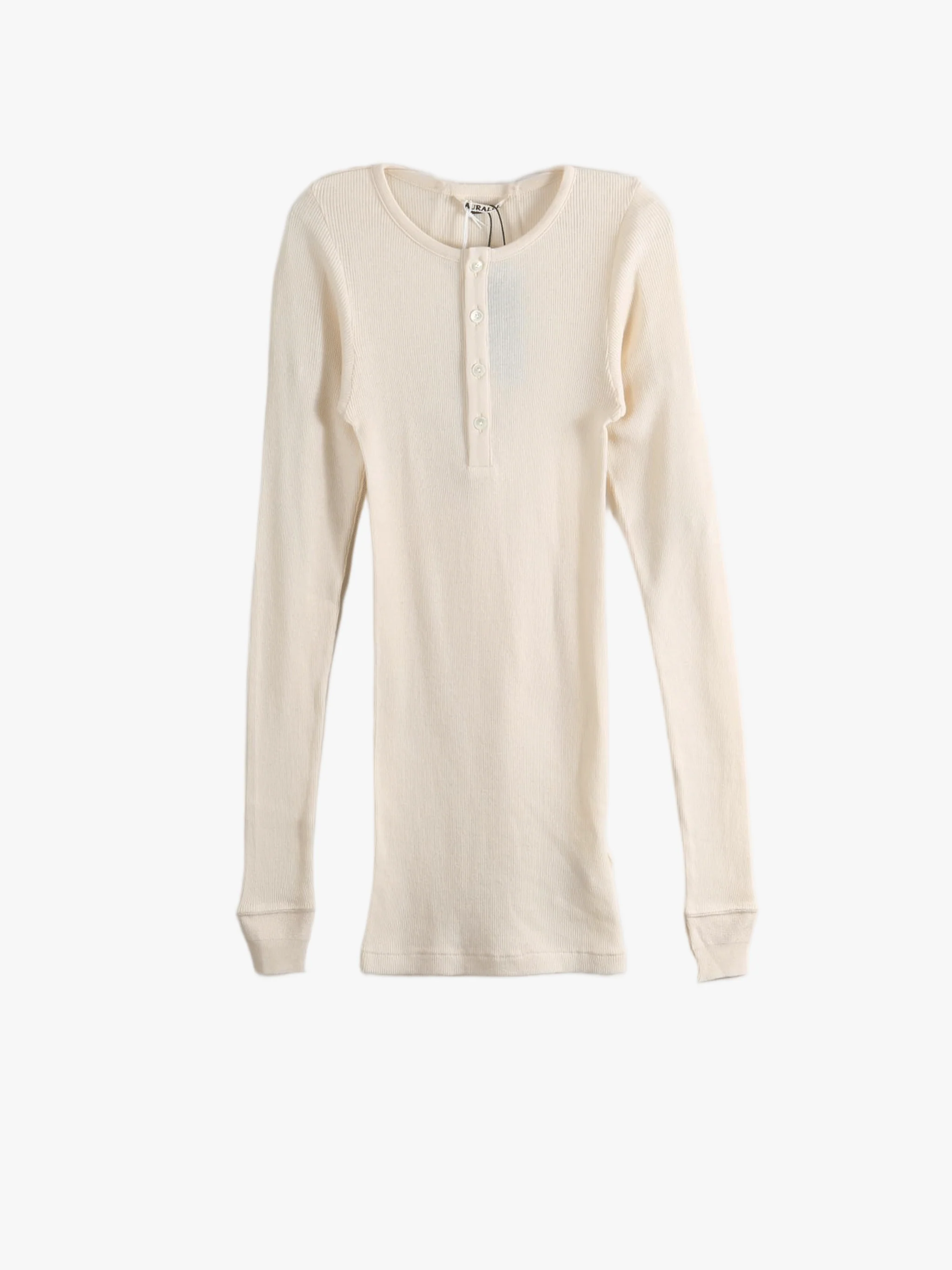 AURALEE - Women Organic Soft Rib Henley Neck Top - Image 4
