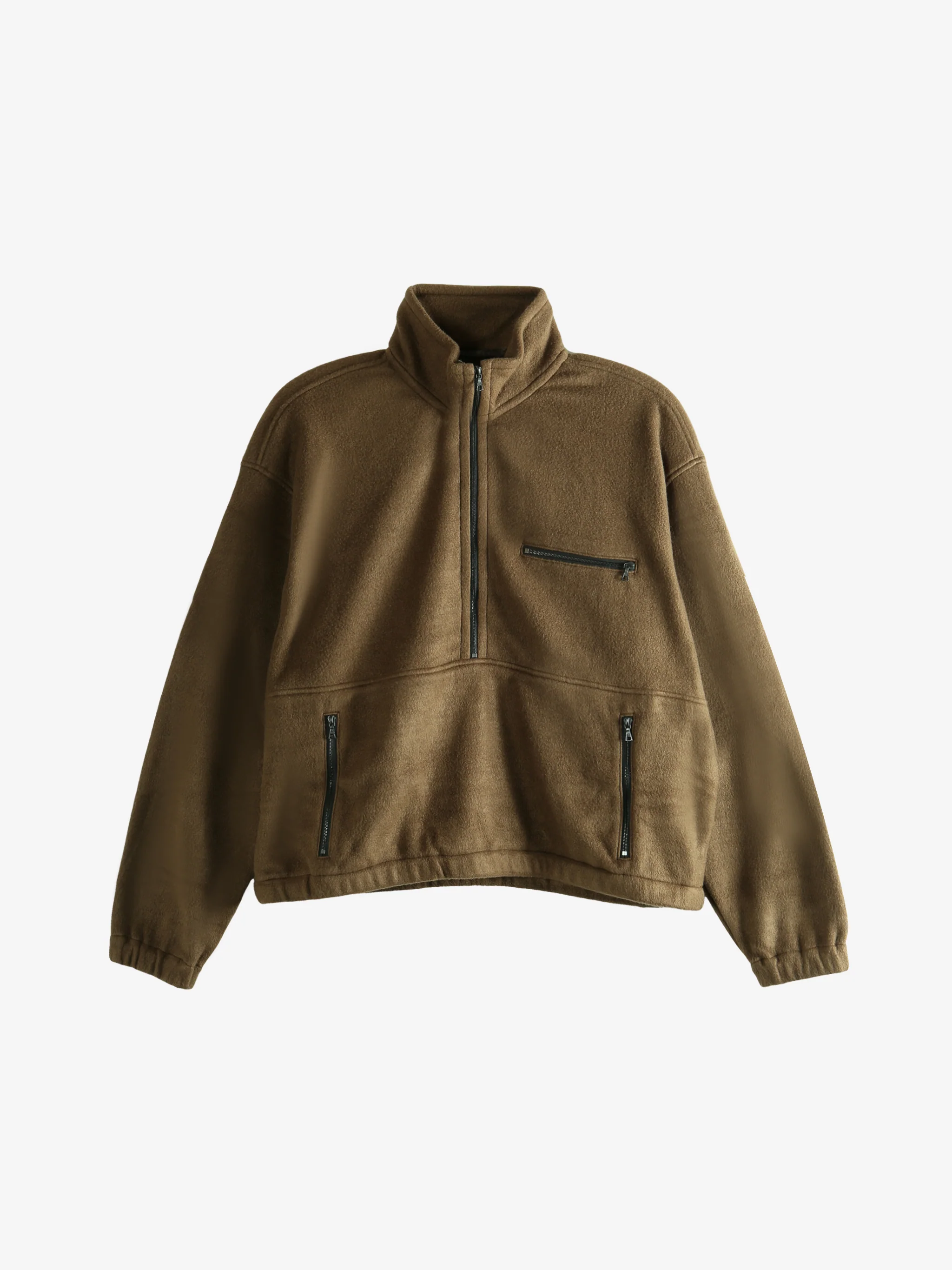 AURALEE - Women Pure Silk Comfort Fleece Half Zip Shirt - Image 4
