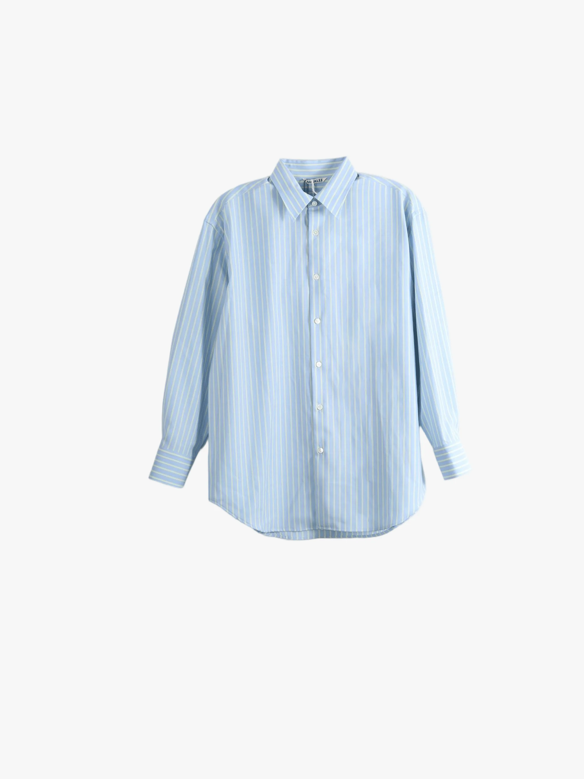AURALEE - Women Super Fine Wool Stripe Shirt - Image 4
