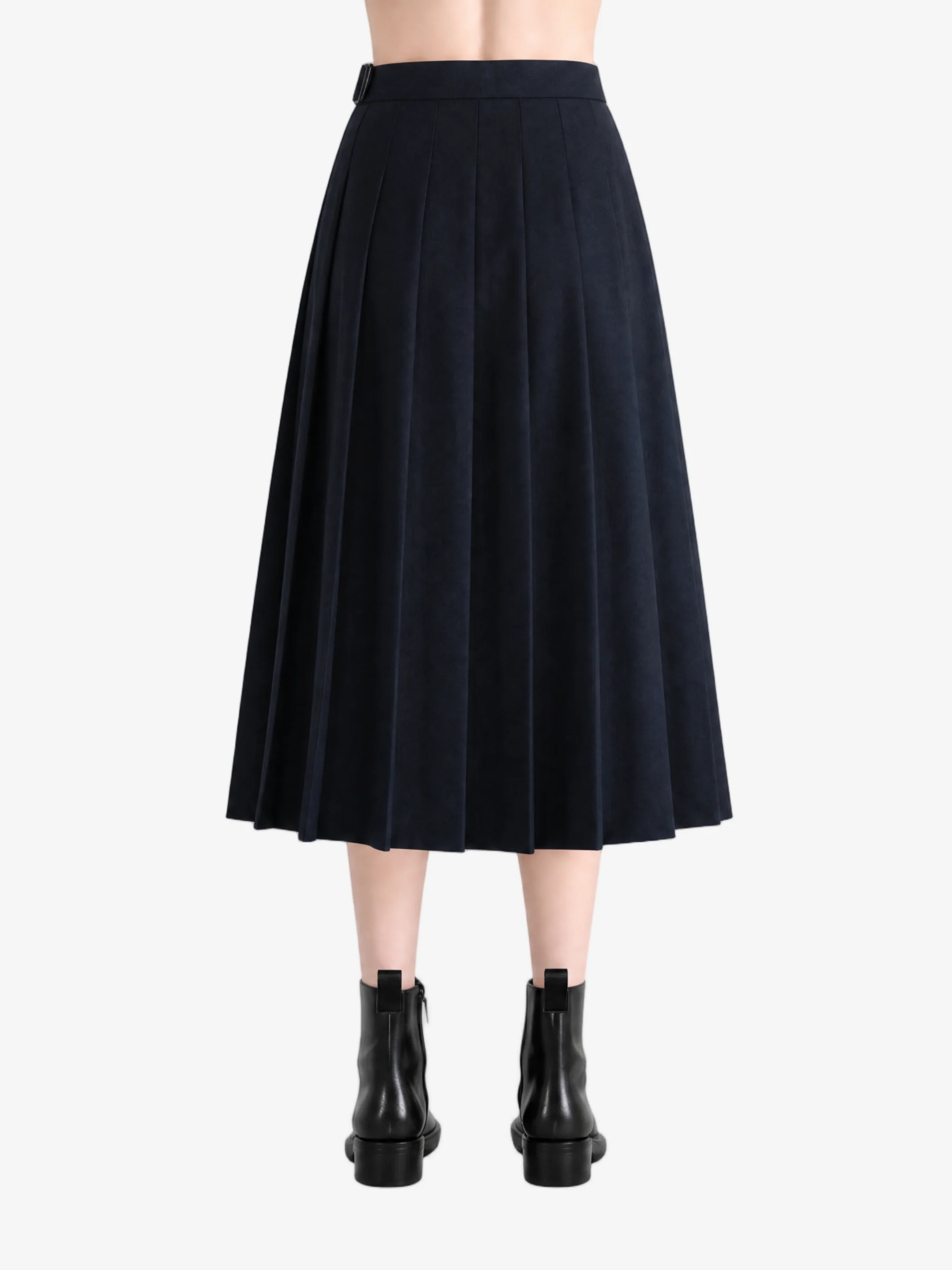 AURALEE - Women Wool Kid Mohair Hopsack Pleated Skirt - Image 3