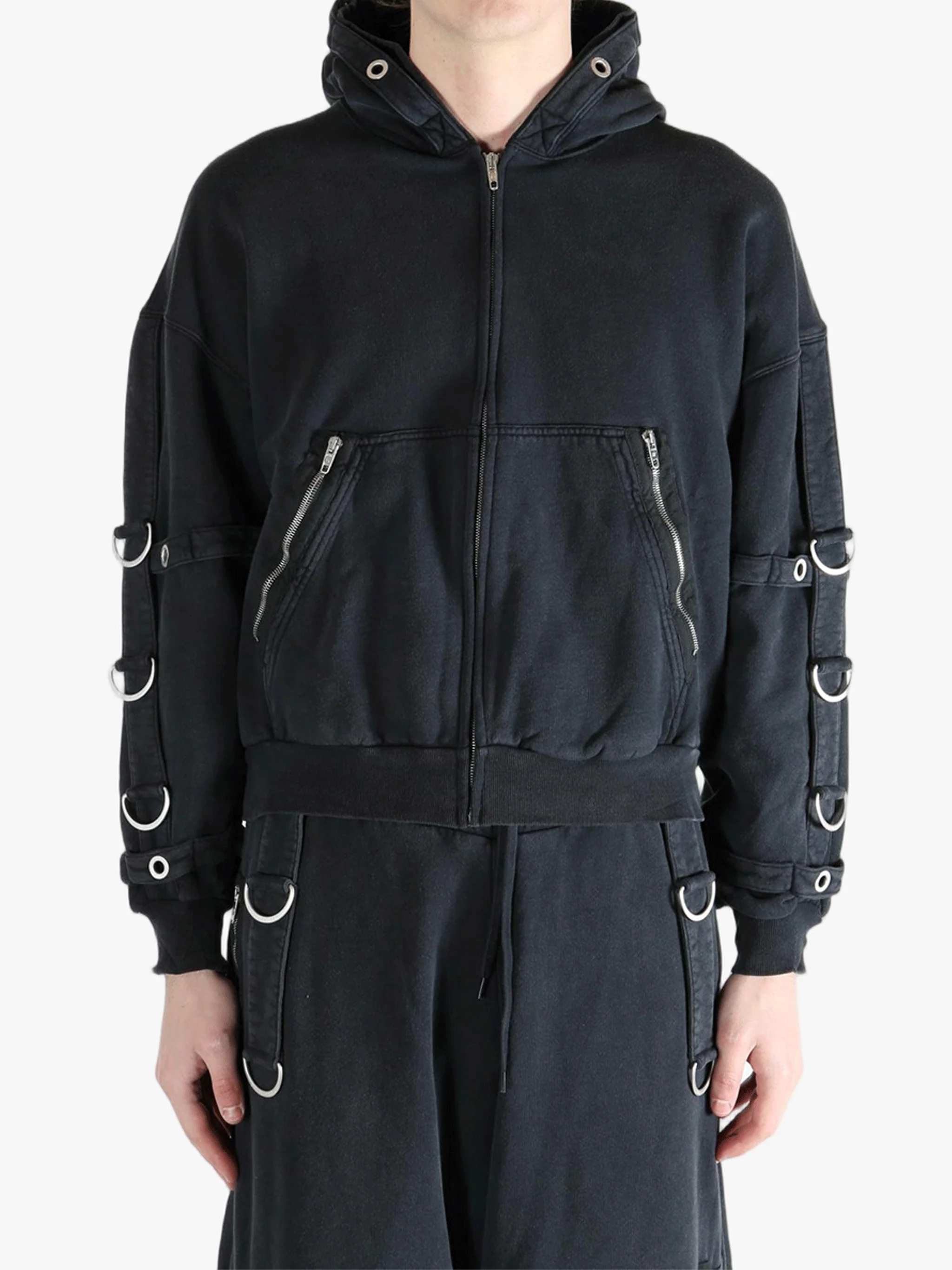 BALENCIAGA - Men Cargo Zip-Up Hoodie Jacket