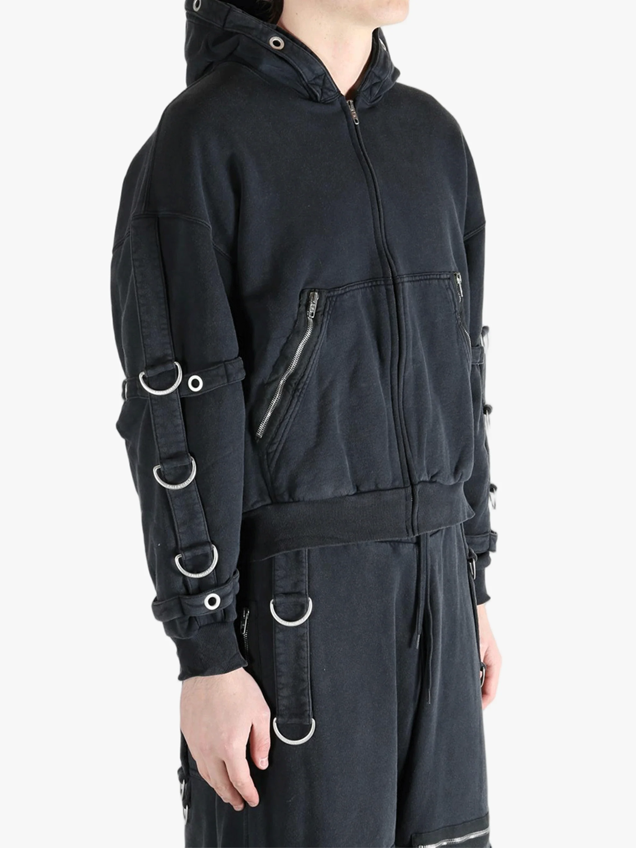 BALENCIAGA - Men Cargo Zip-Up Hoodie Jacket - Image 2