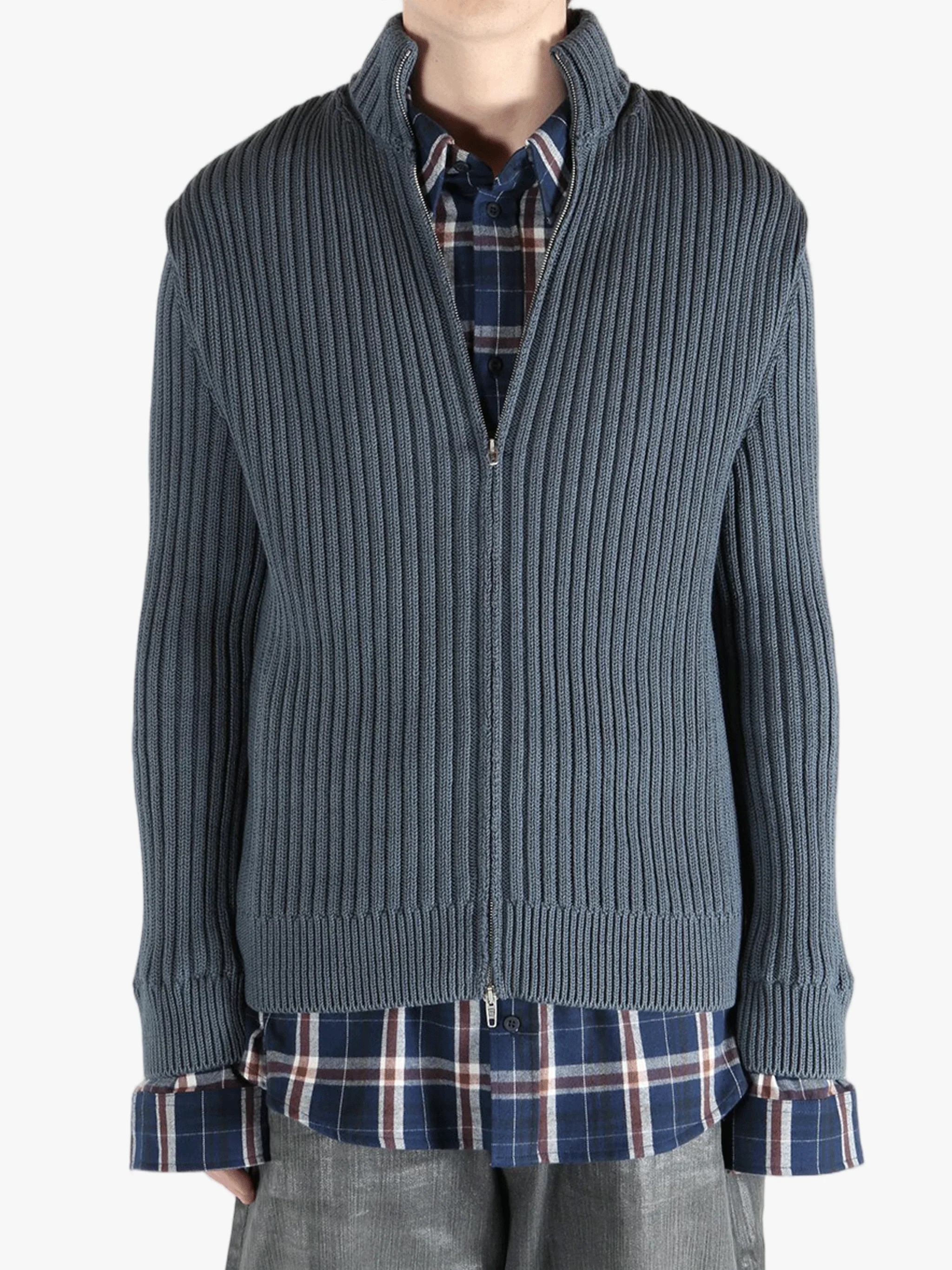 BALENCIAGA - Men Layered Zip Sweater