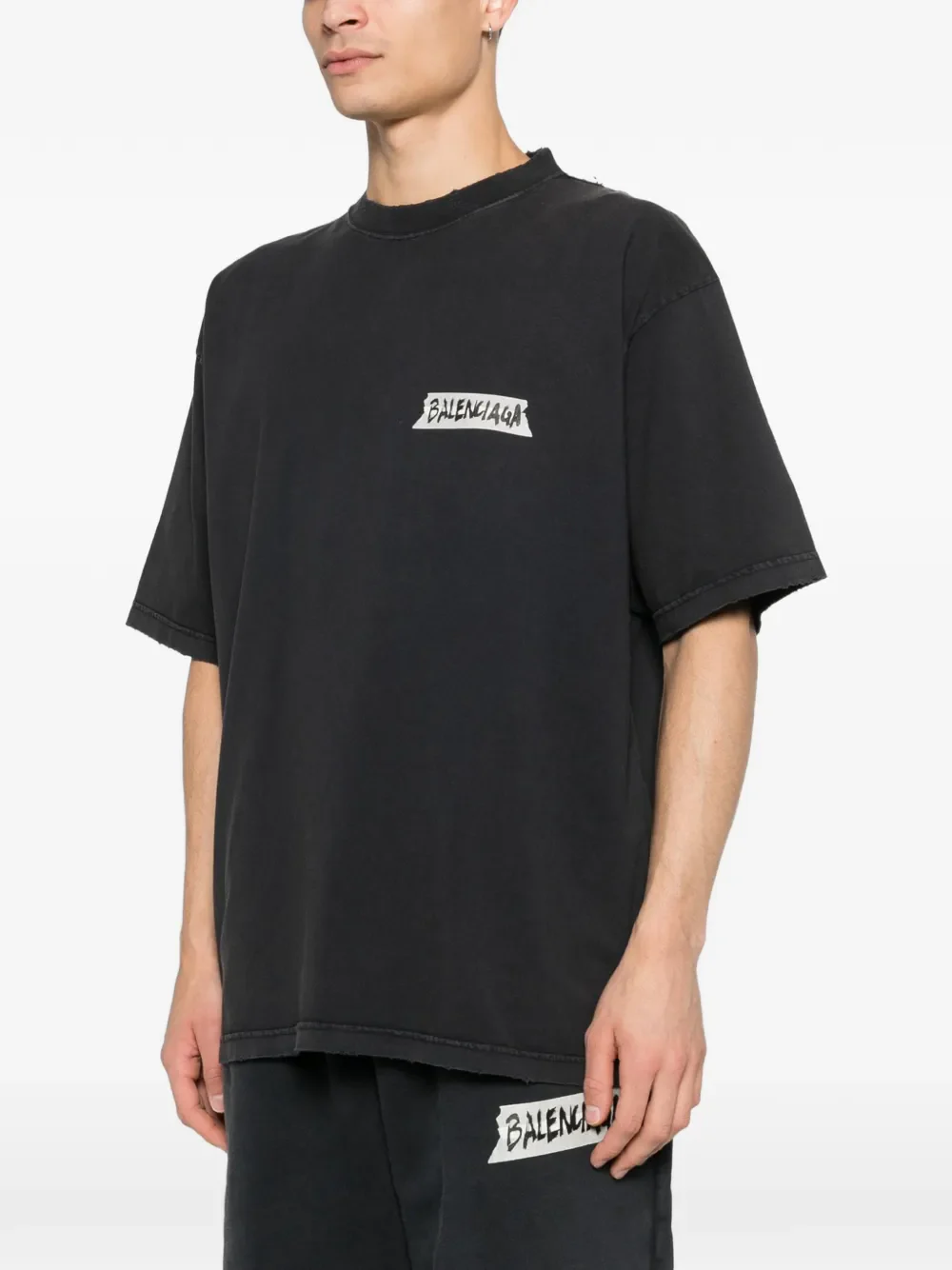 BALENCIAGA - Men Medium Fit Crew Neck T-Shirt - Image 2