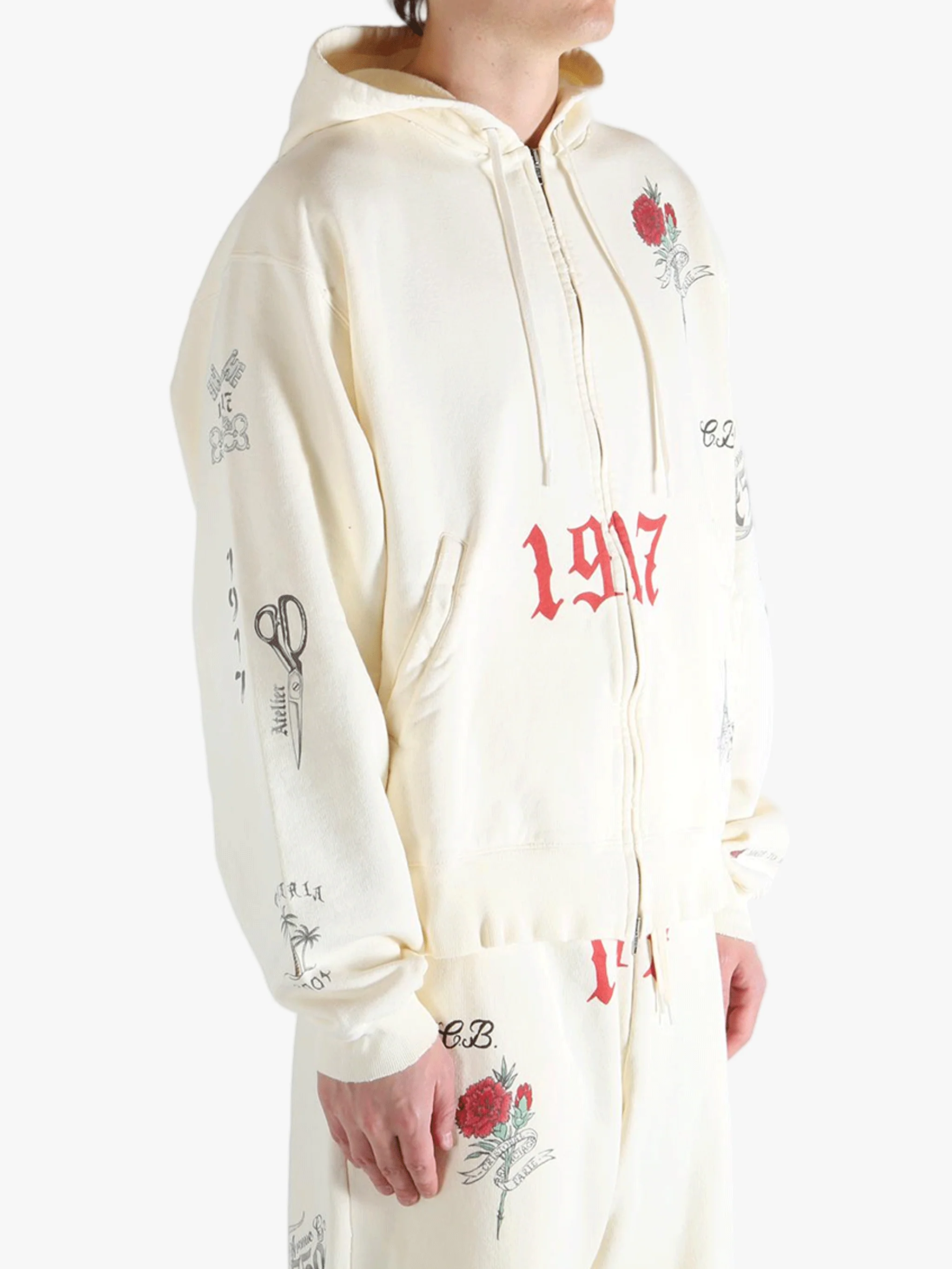BALENCIAGA - Men Oversized Zip-Up Hoodie - Image 2