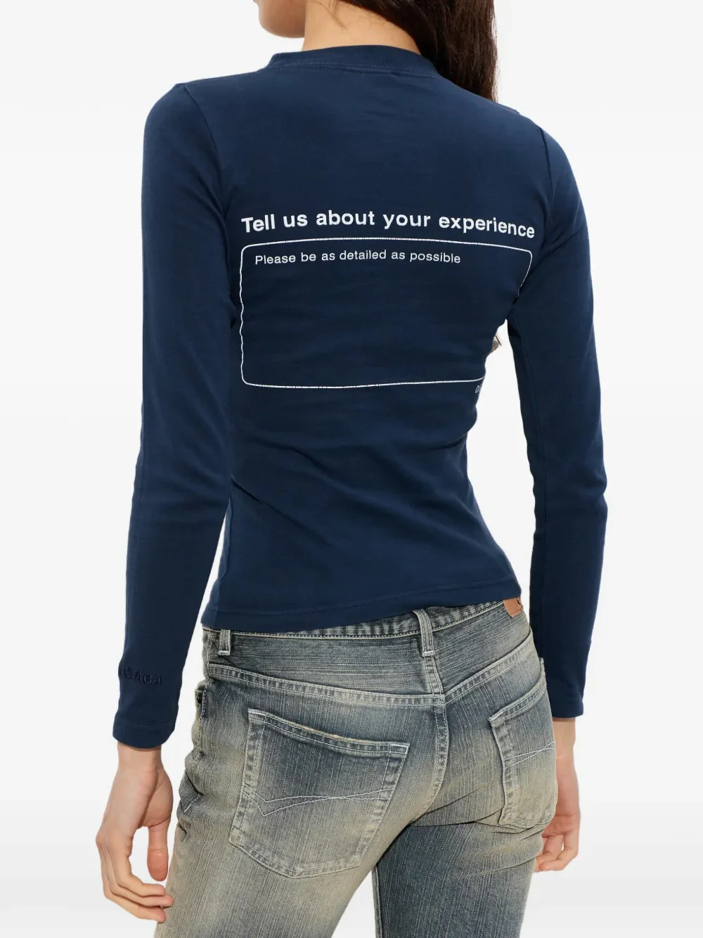 BALENCIAGA - Women L/S Fitted Crew Neck Top - Image 2