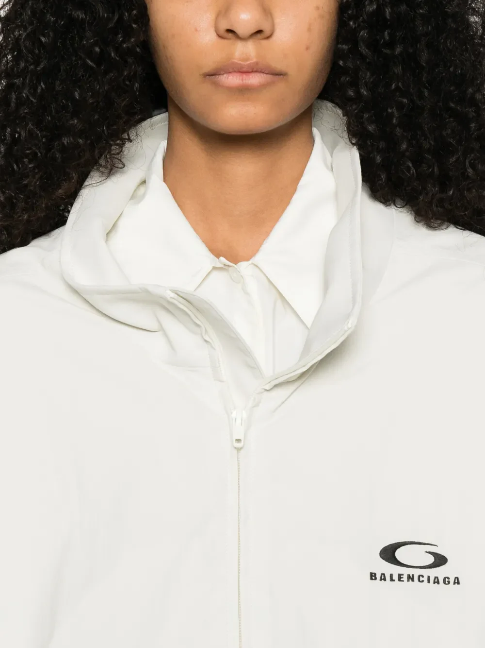 BALENCIAGA - Women Off Shoulder Tracksuit Jacket - Image 4