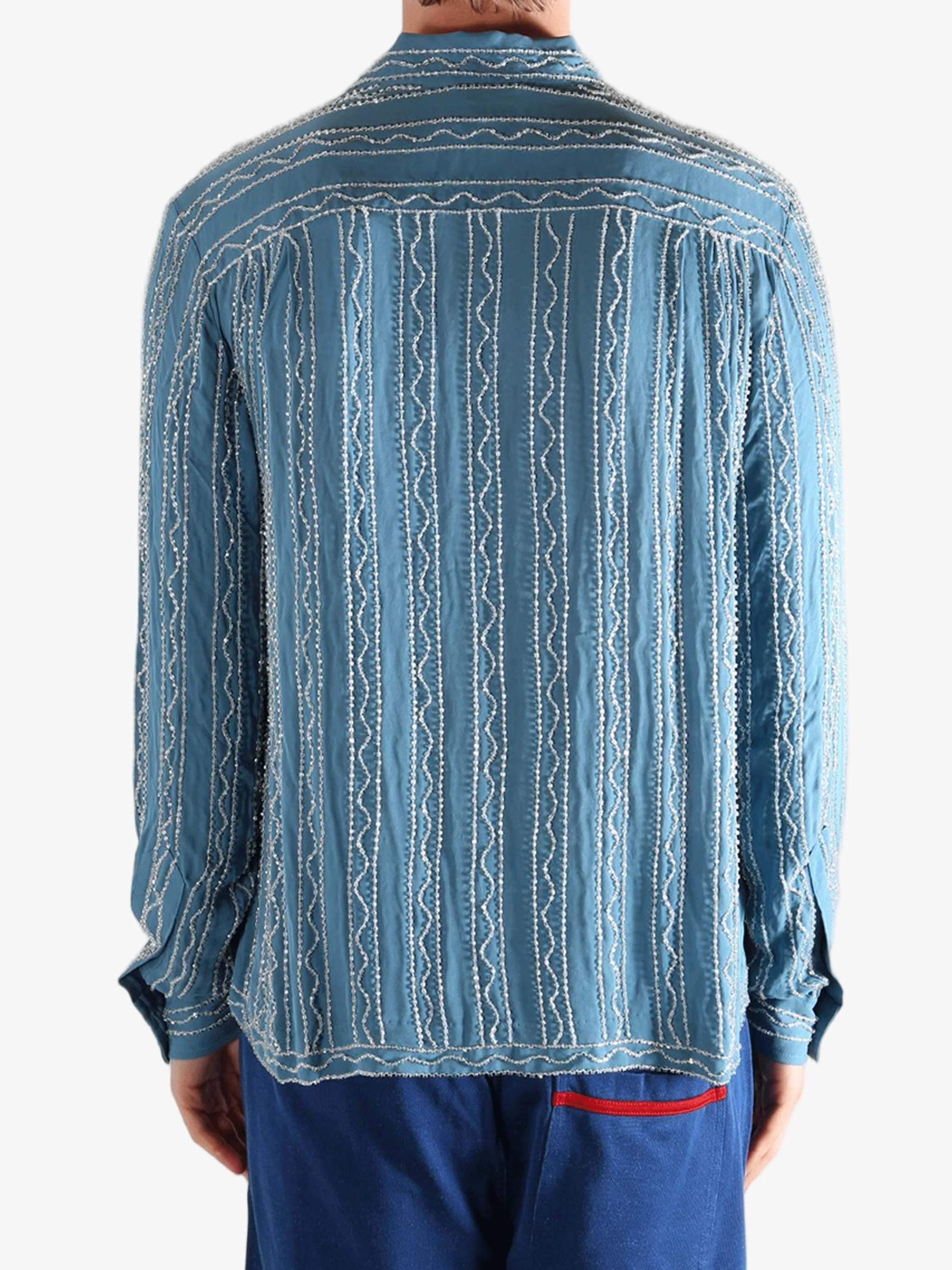 BODE - Men Beaded Sea Stripe Shirt - Image 3