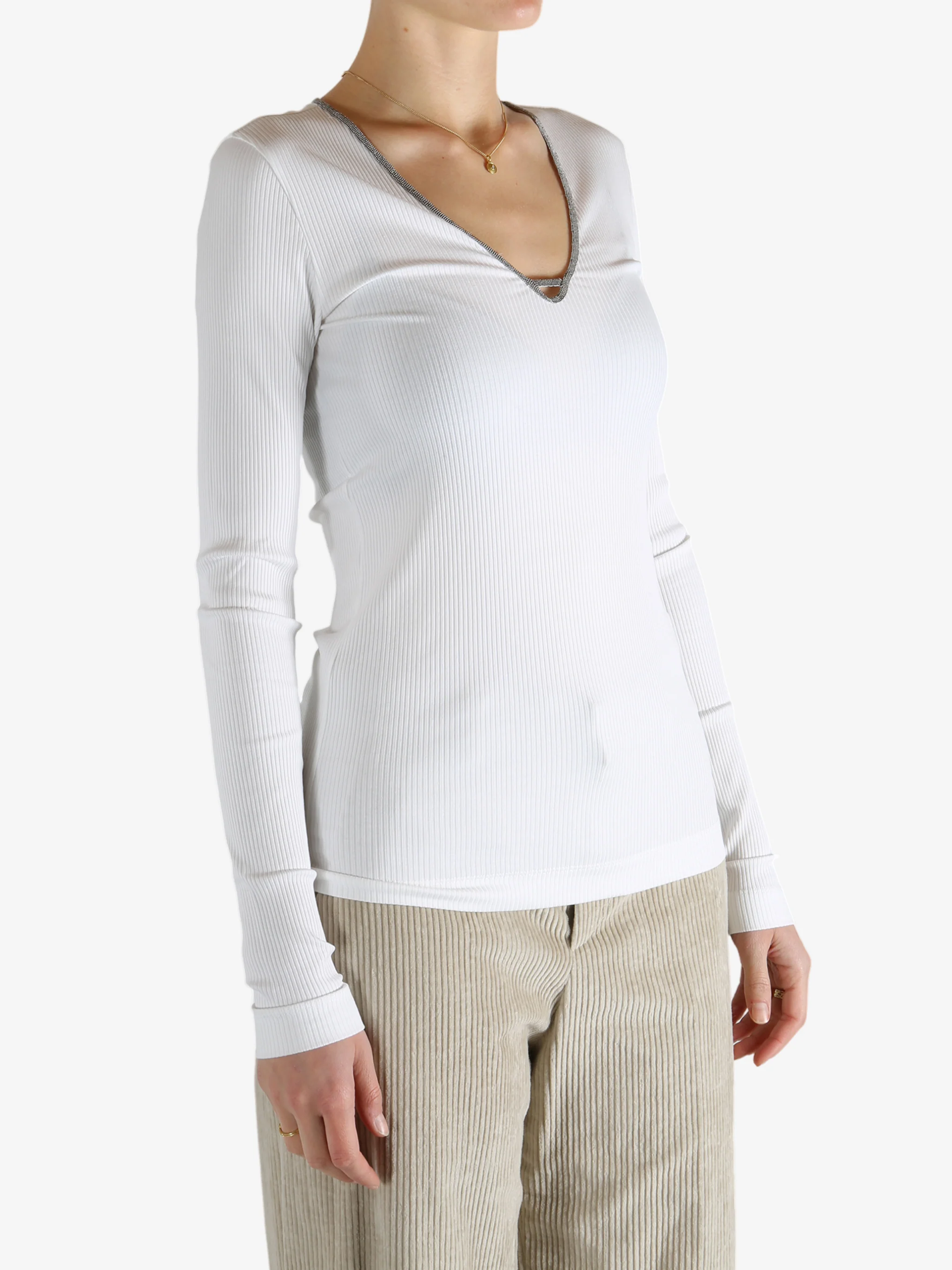 BRUNELLO CUCINELLI - Women Long Sleeve Classic Top - Image 2
