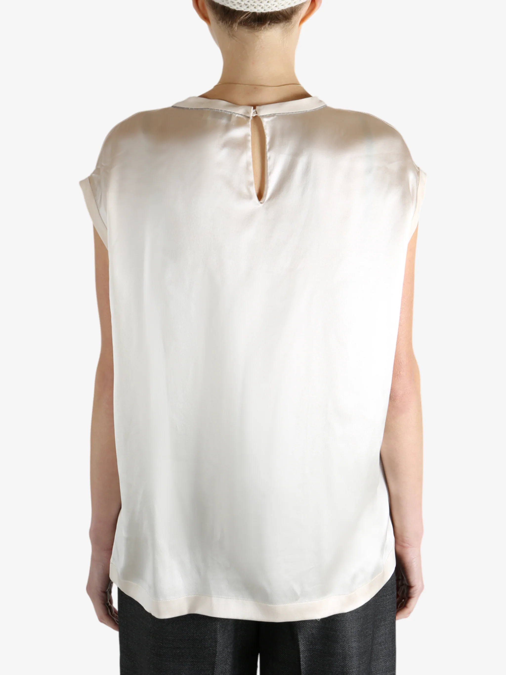 BRUNELLO CUCINELLI - Women Satin T-Shirt - Image 3
