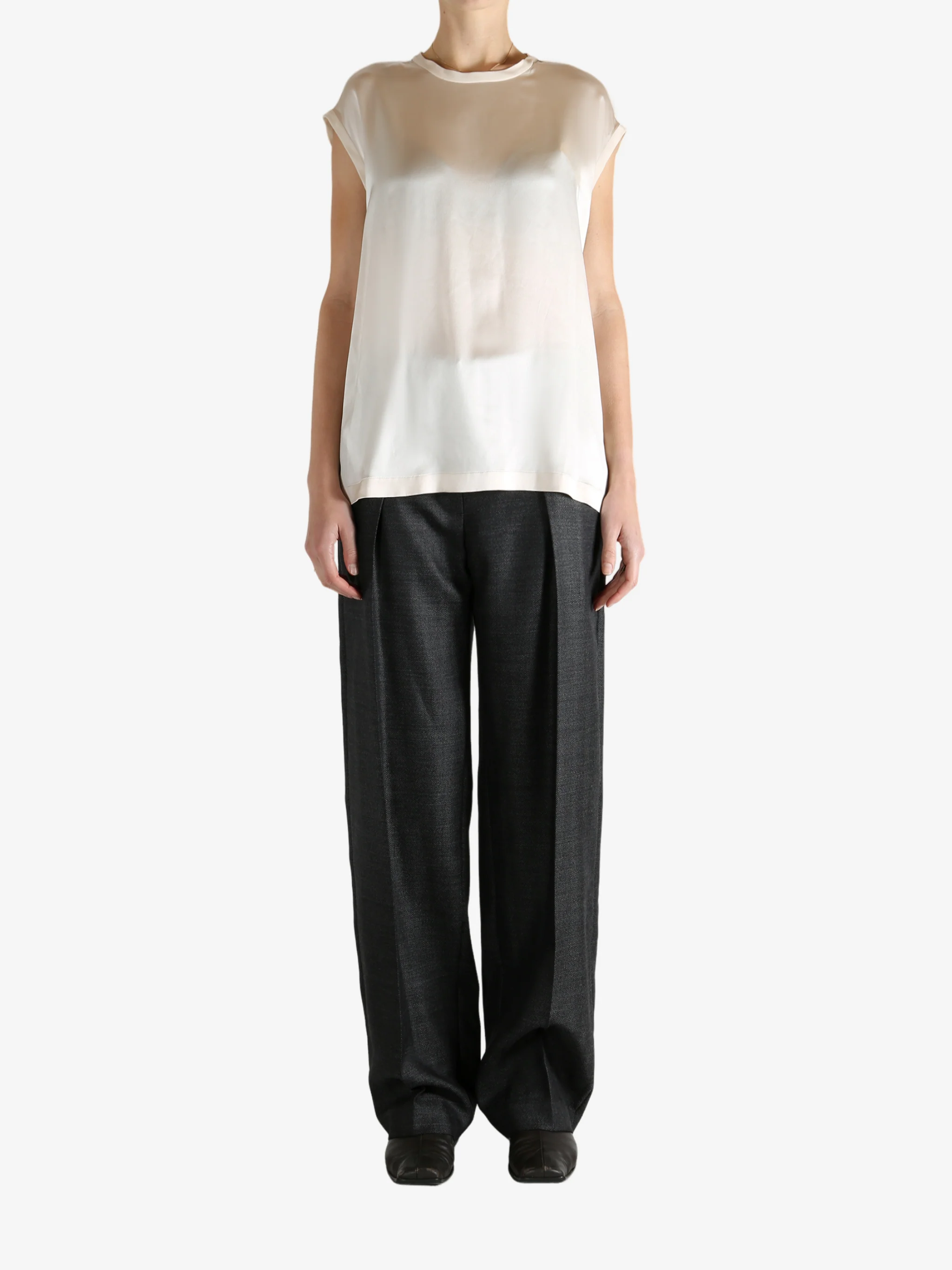 BRUNELLO CUCINELLI - Women Satin T-Shirt - Image 4