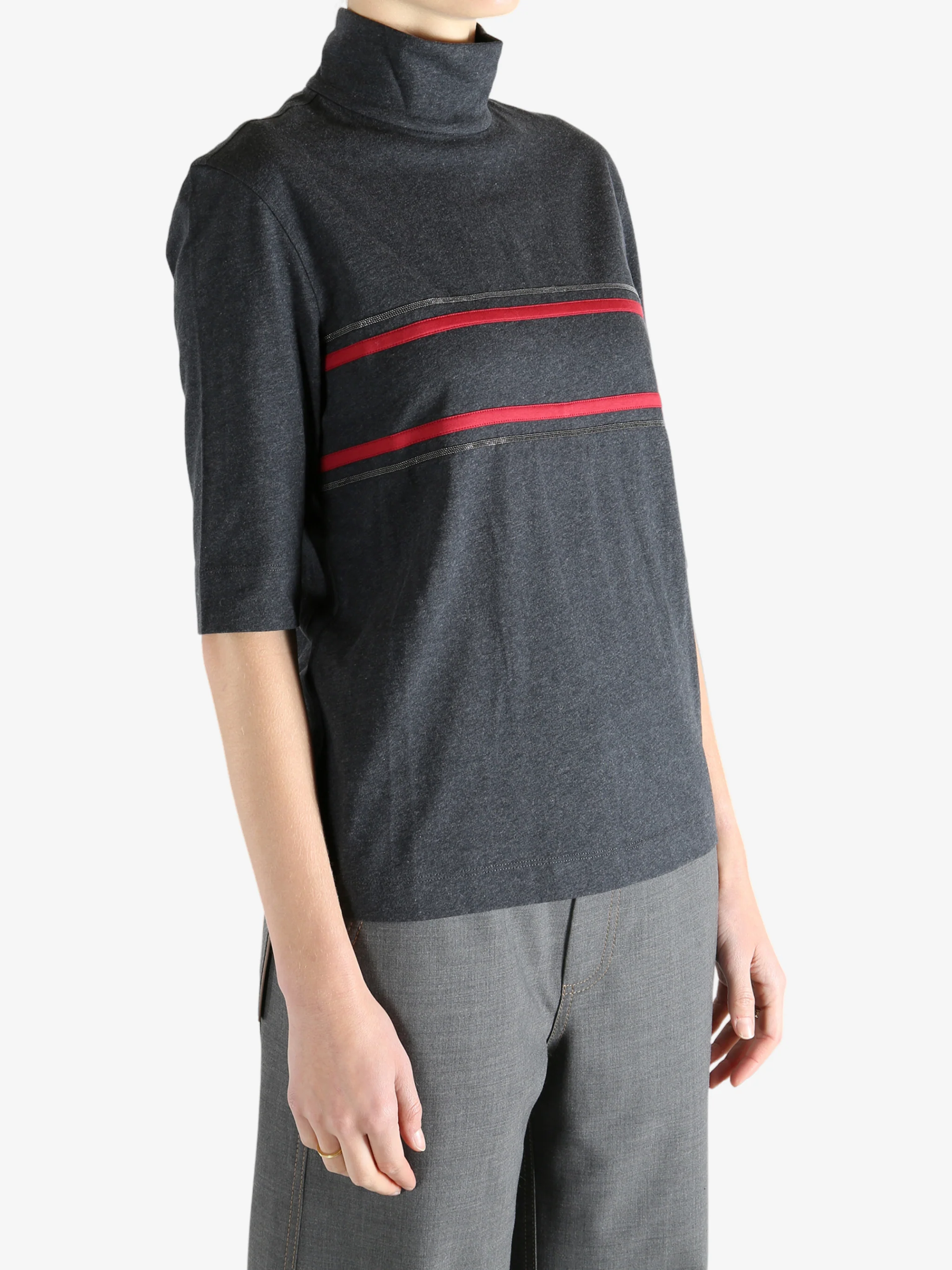 BRUNELLO CUCINELLI - Women Turtleneck T-Shirt - Image 2