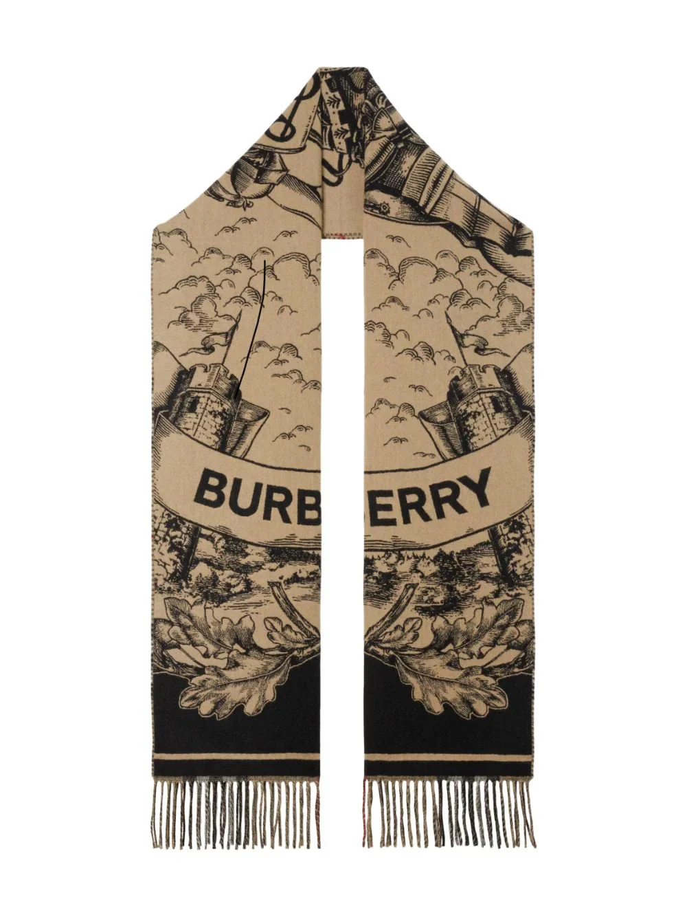 BURBERRY - Unisex Wide Reversible EKD Cashmere Scarf - Image 2